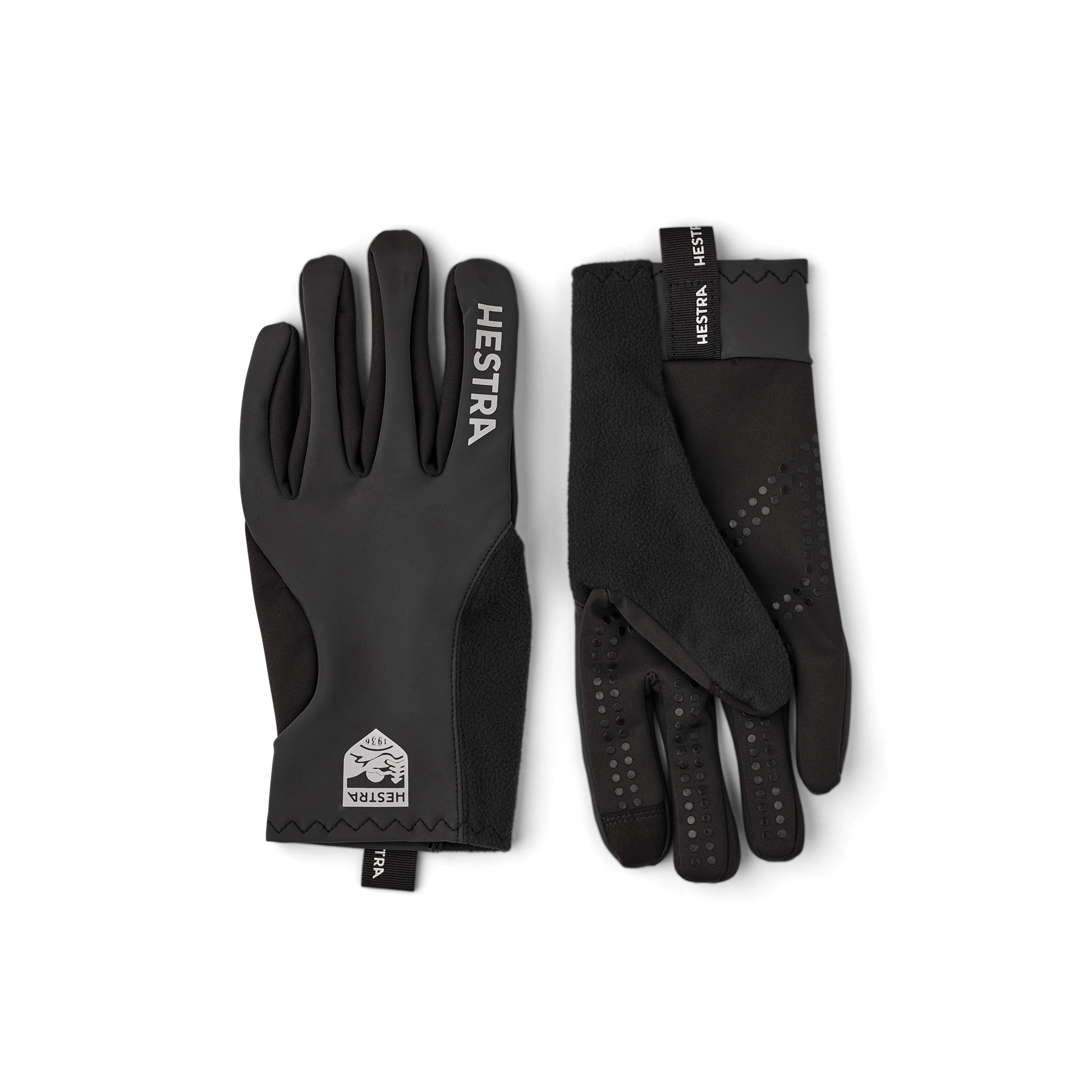 Dark gray fabric outdoor glove with reflective details (1 of 8)