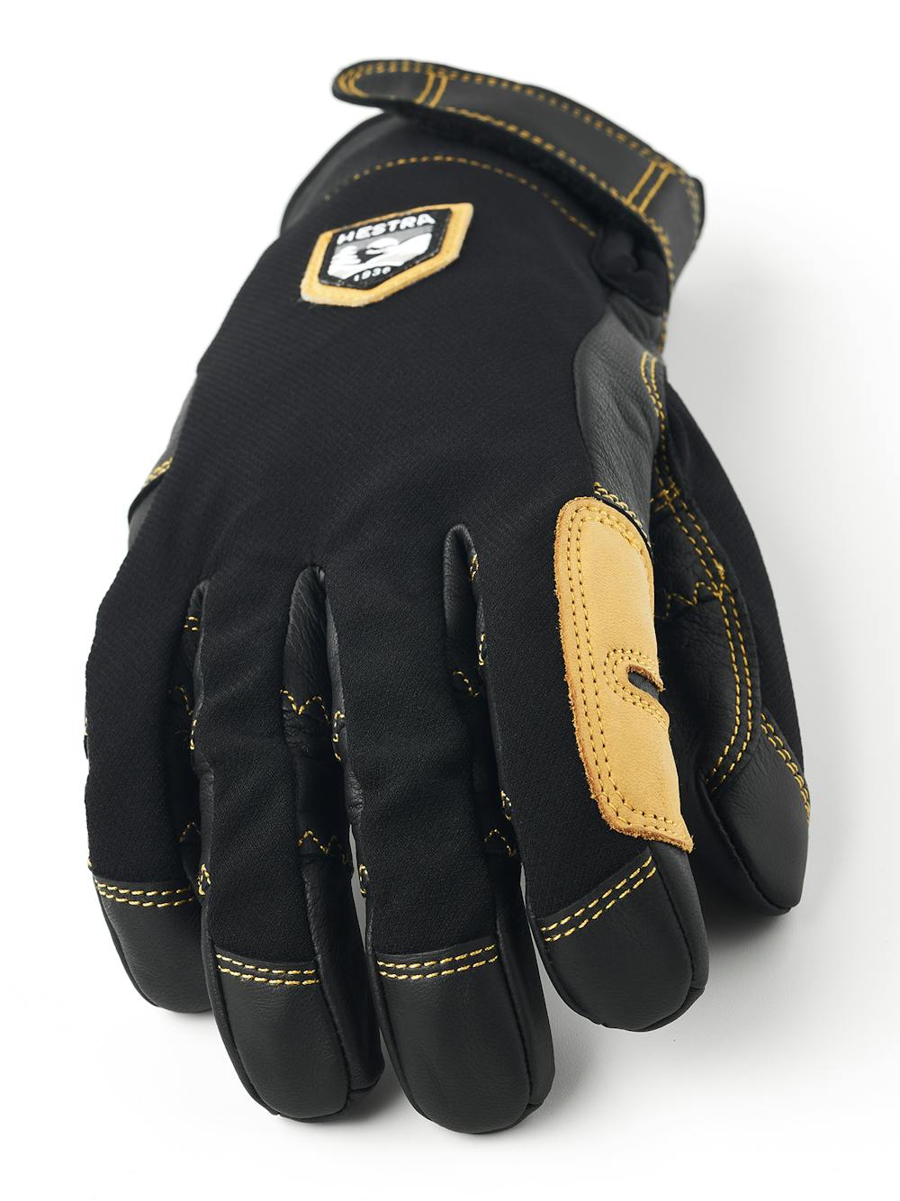 Black outdoor glove with black goat leather palm (5 of 5)
