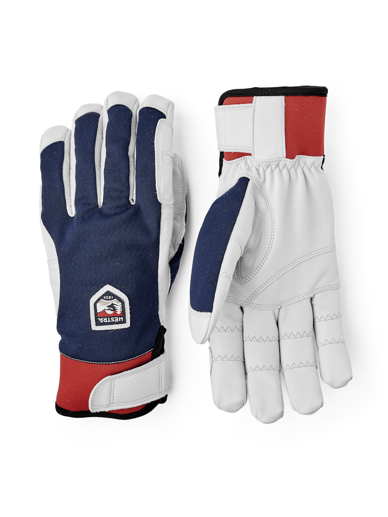 Dark blue outdoor glove with white goat leather palm (1 of 9)