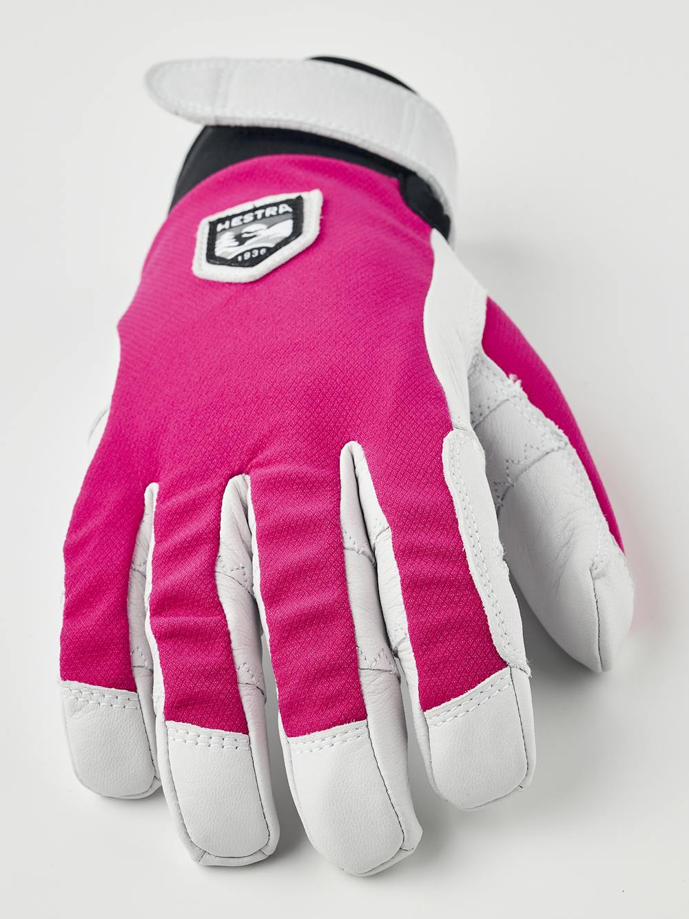 Pink outdoor glove with white goat leather palm  (4 of 8)
