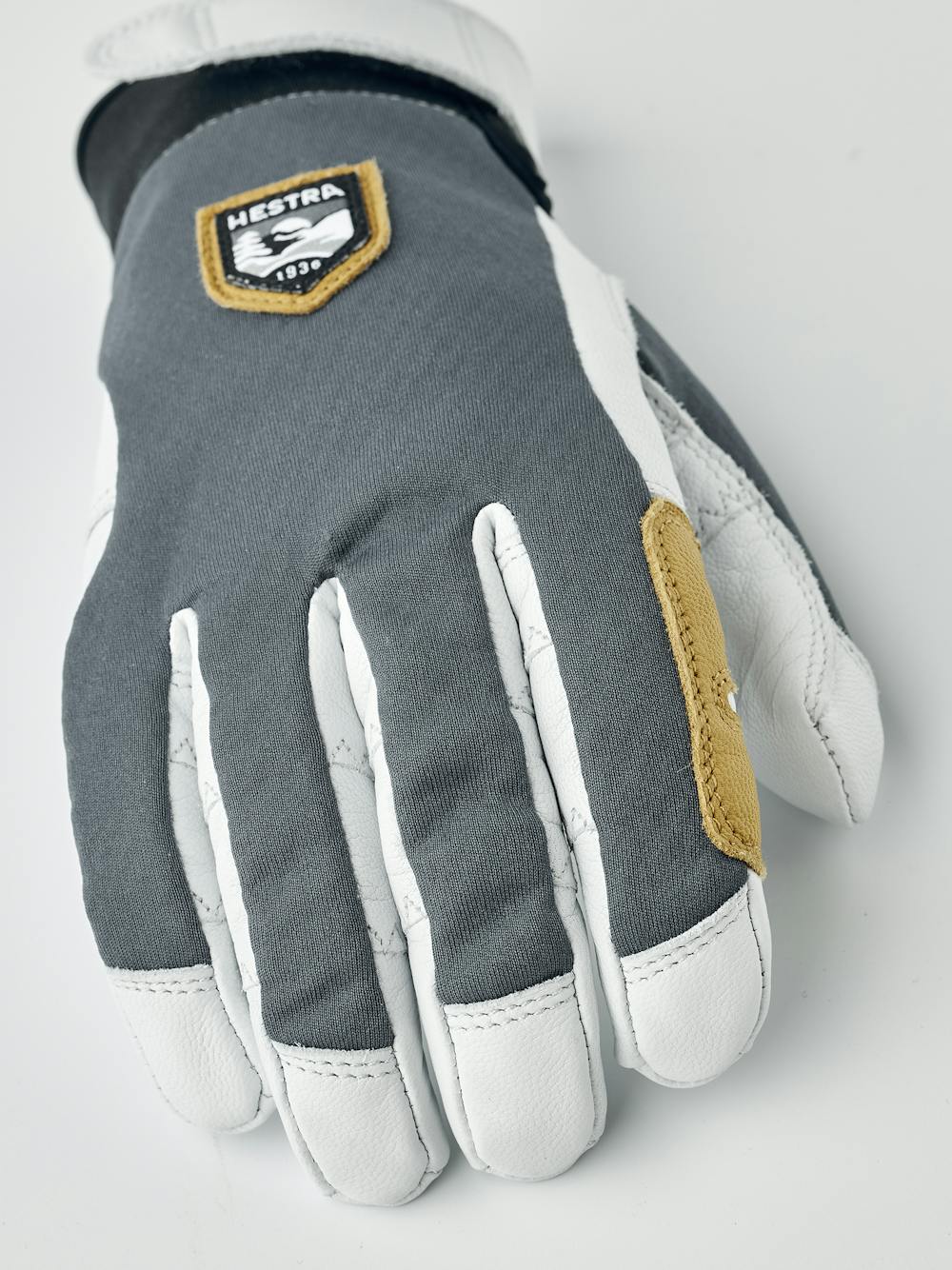 Gray outdoor glove with white goat leather palm (4 of 8)