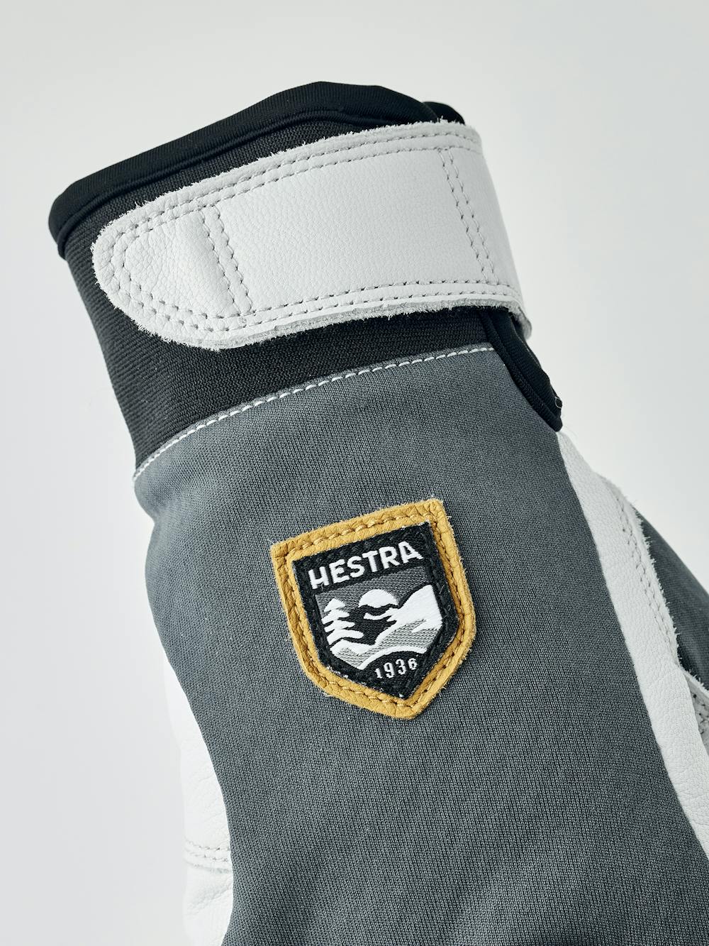 Gray outdoor glove with white goat leather palm (6 of 8)