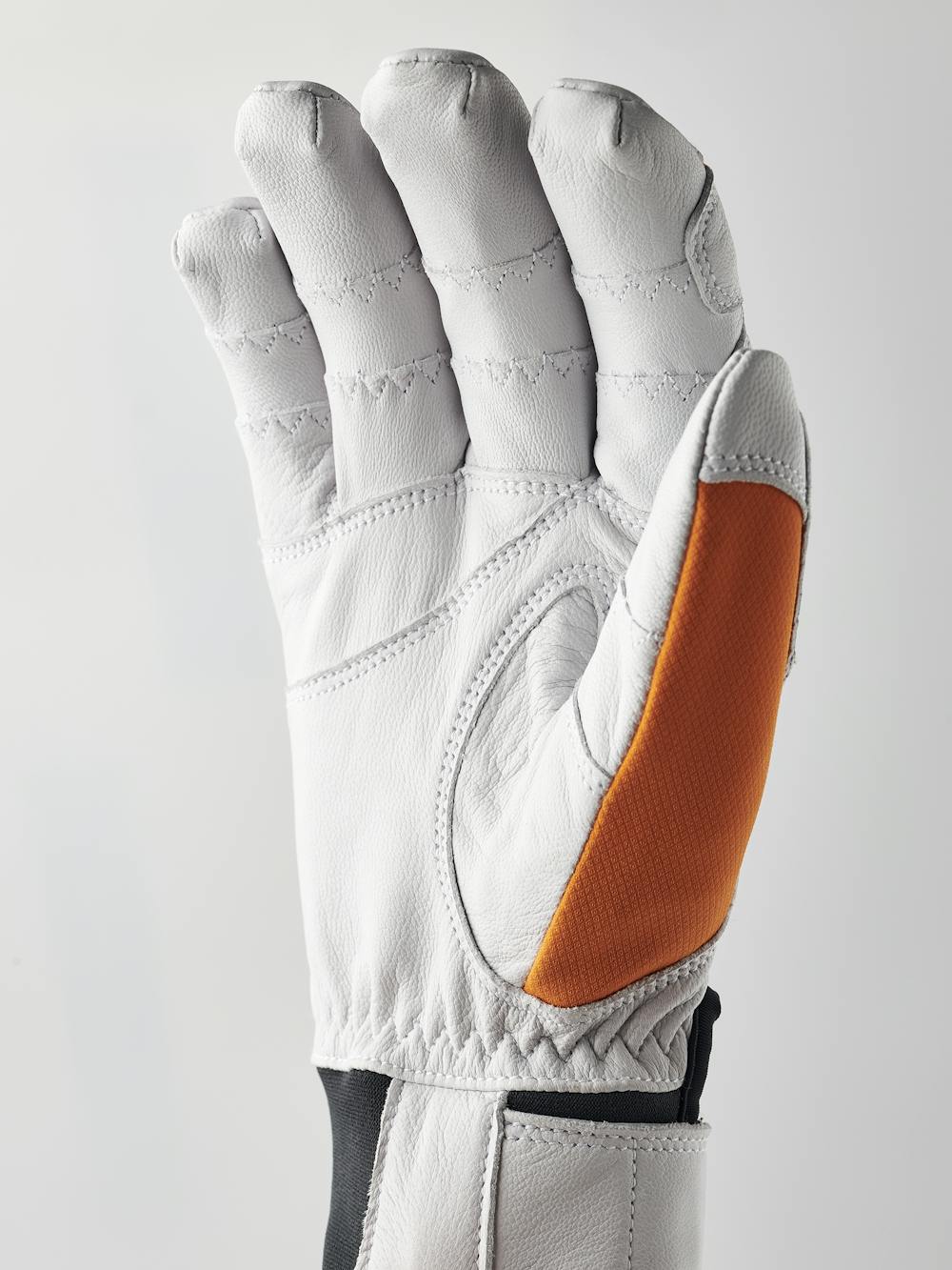 Orange outdoor glove with white goat leather palm (2 of 5)