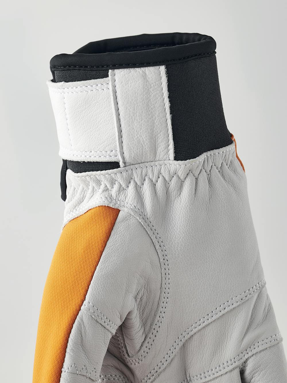 Orange outdoor glove with white goat leather palm (3 of 5)