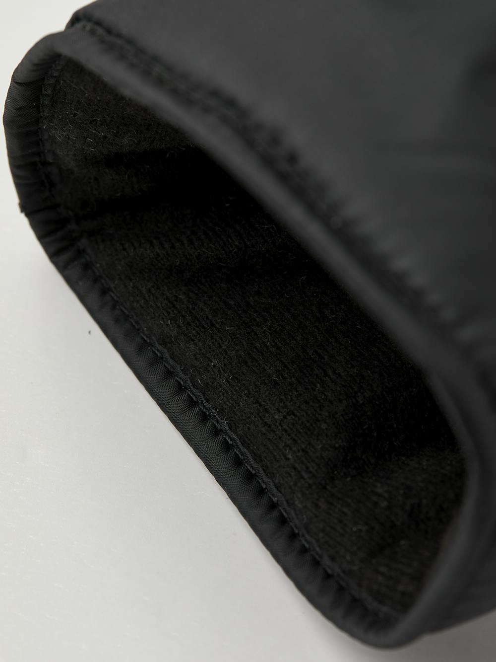 Black three-finger fabric inner glove with synthetic suede palm (2 of 5)