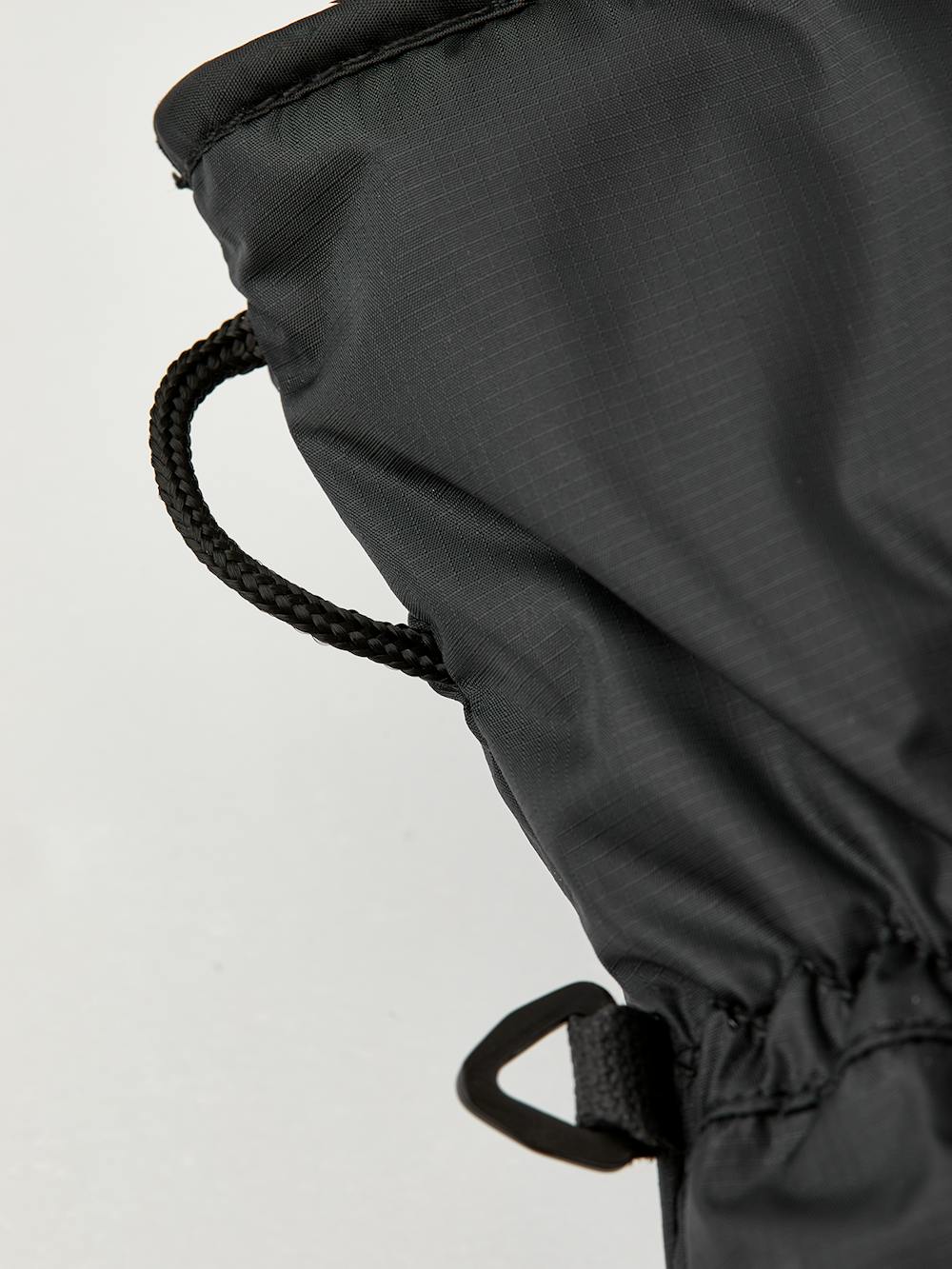 Black three-finger fabric inner glove with synthetic suede palm (4 of 5)