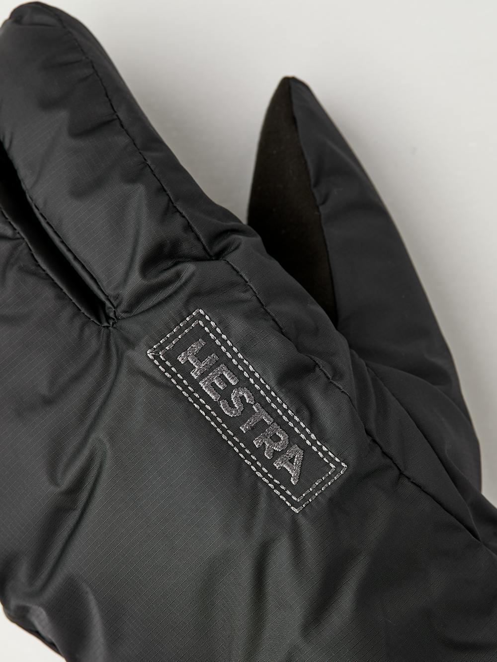 Black three-finger fabric inner glove with synthetic suede palm (3 of 5)