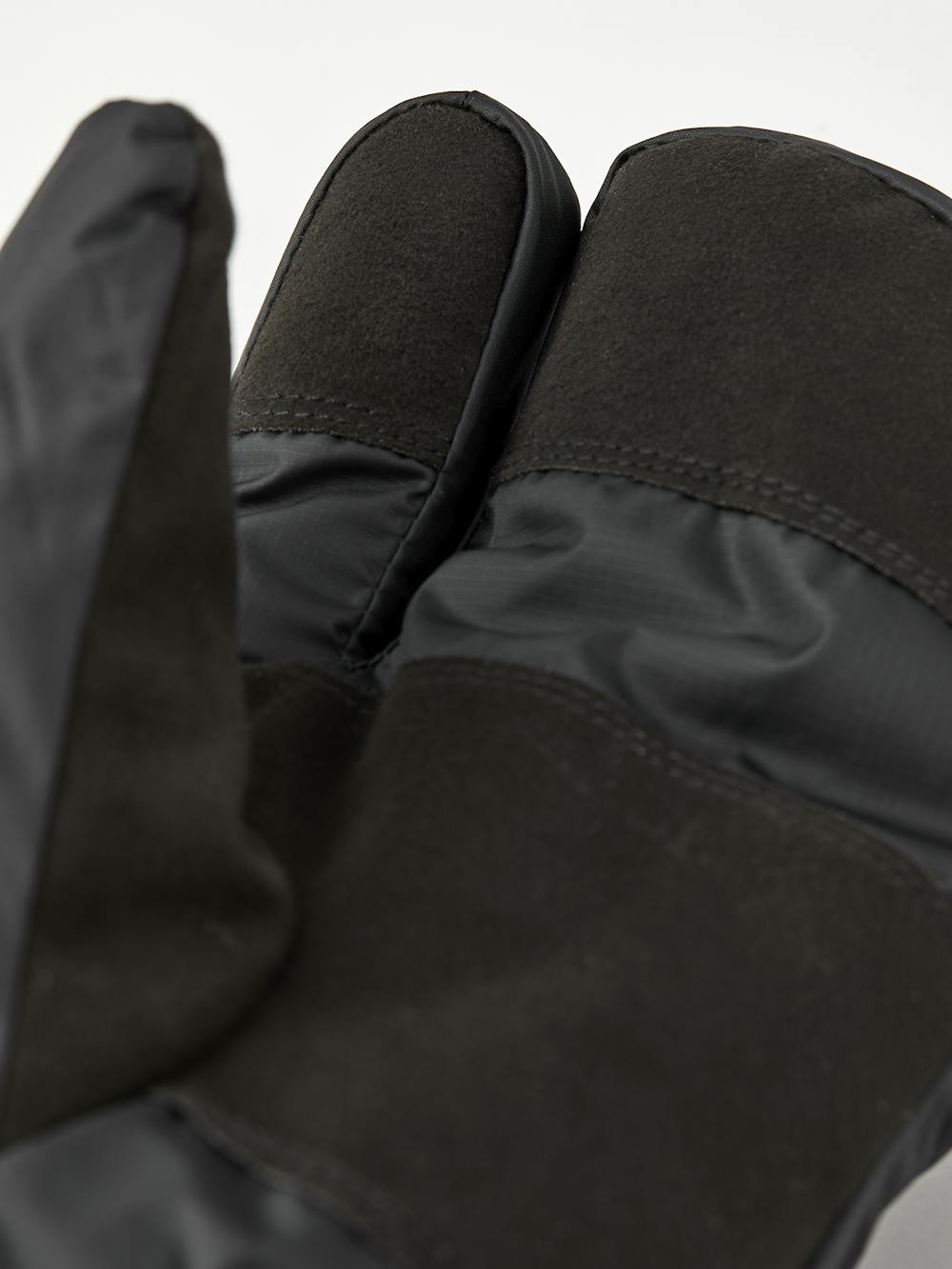 Black three-finger fabric inner glove with synthetic suede palm (5 of 5)
