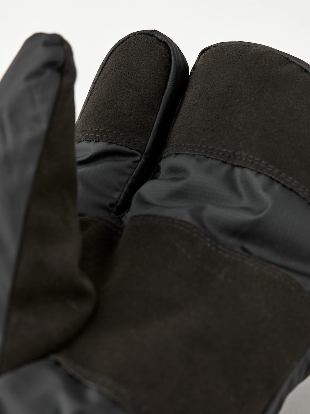 Black three-finger fabric inner glove with synthetic suede palm (5 of 5)