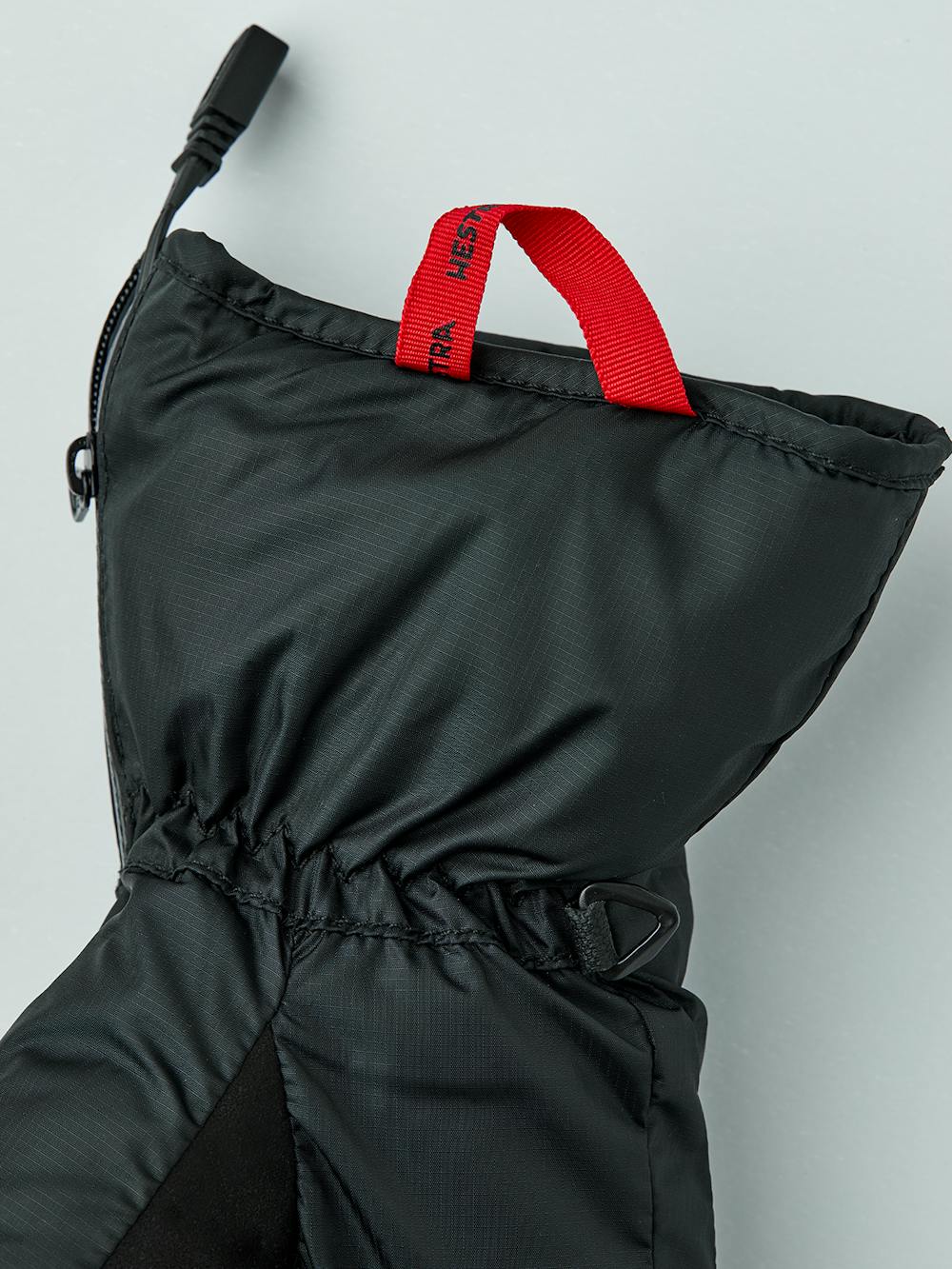 Black battery-heated inner glove with synthetic suede fingertips (5 of 6)