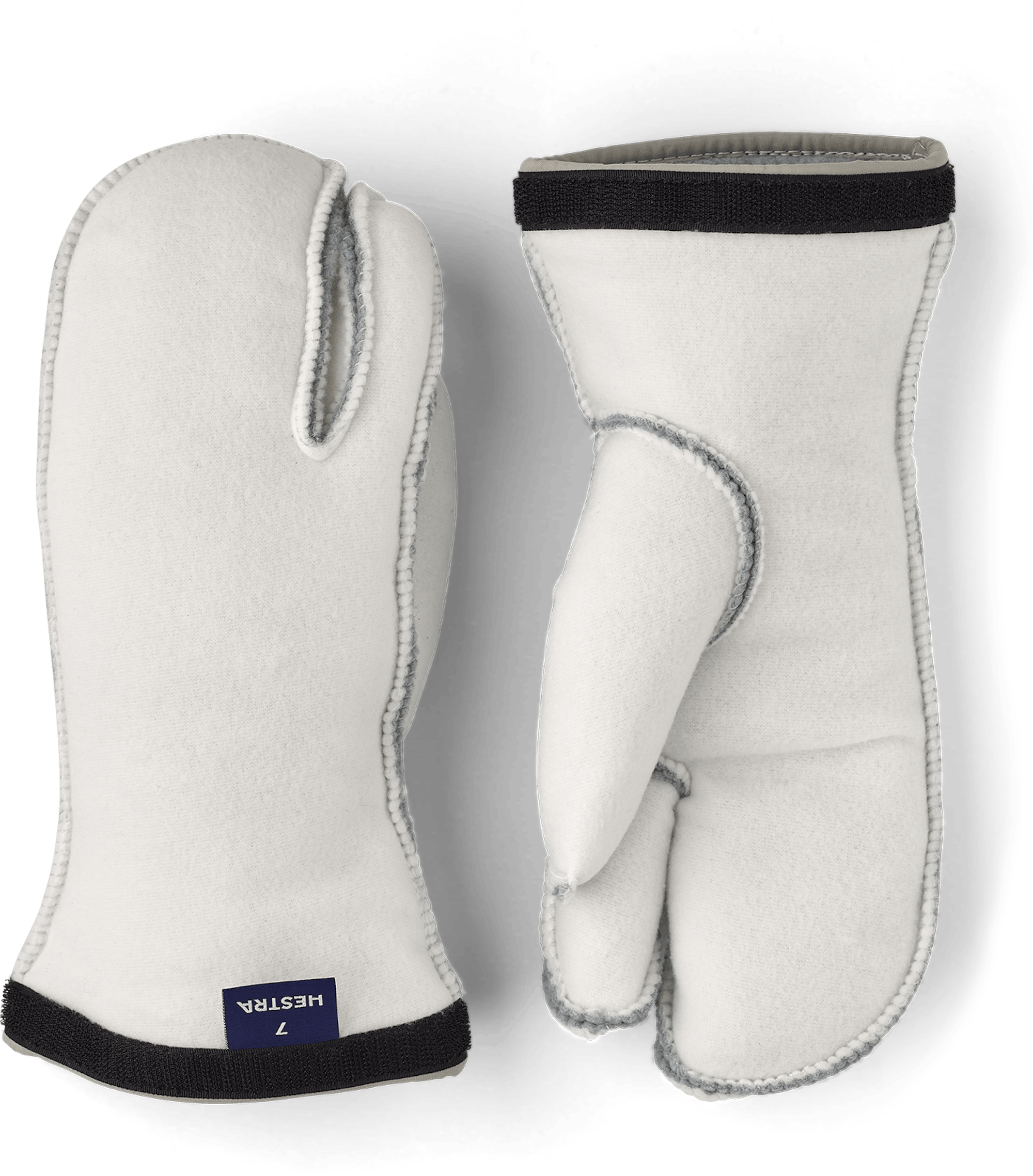 White machine-sewn three-finger liner (1 of 4)