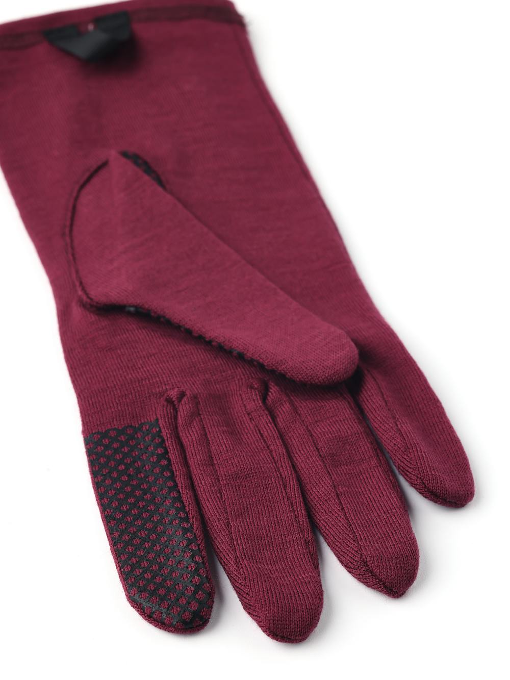 Merino Wool Liner Long - 5 finger i färgen Bordeaux (2 av 6)