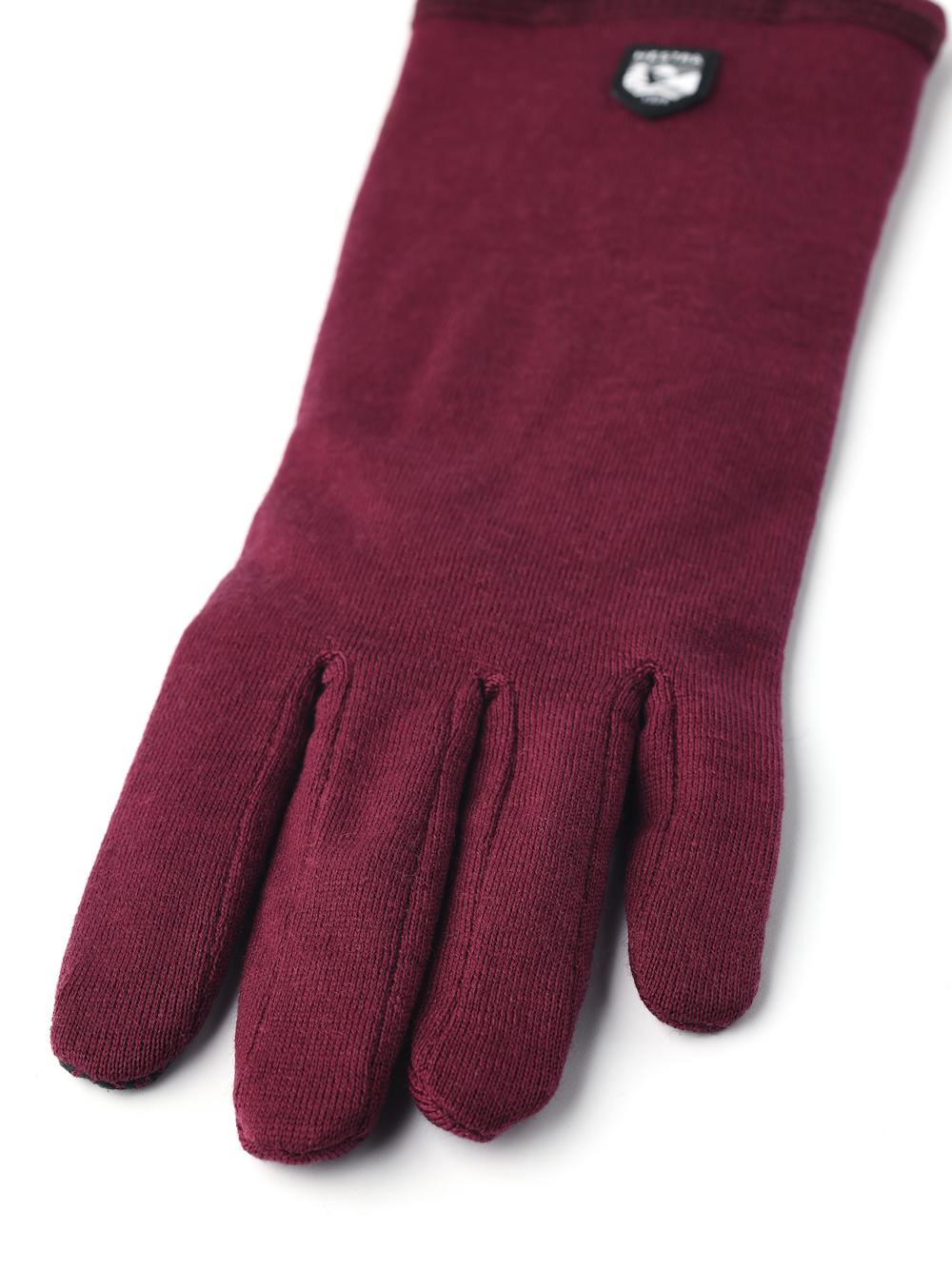 Merino Wool Liner Long - 5 finger i färgen Bordeaux (4 av 6)