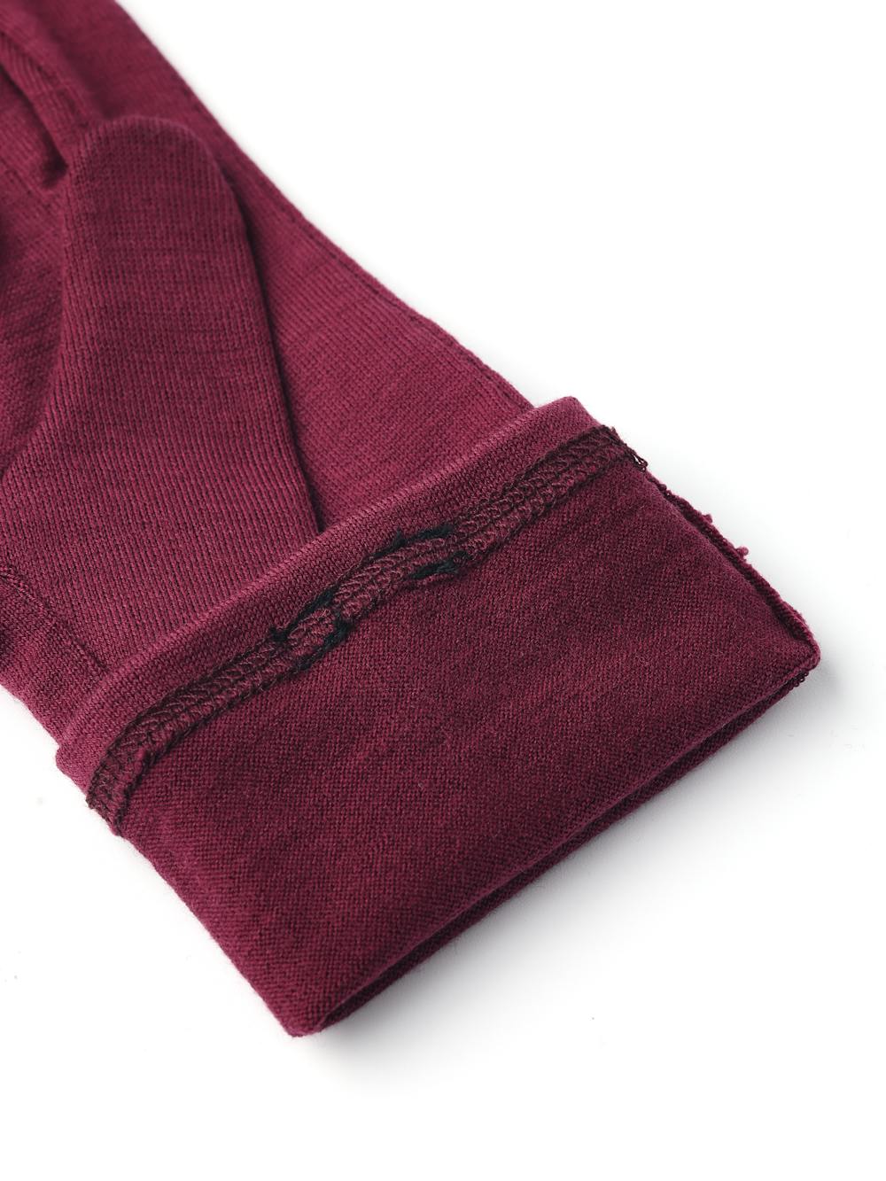 Merino Wool Liner Long - 5 finger i färgen Bordeaux (6 av 6)