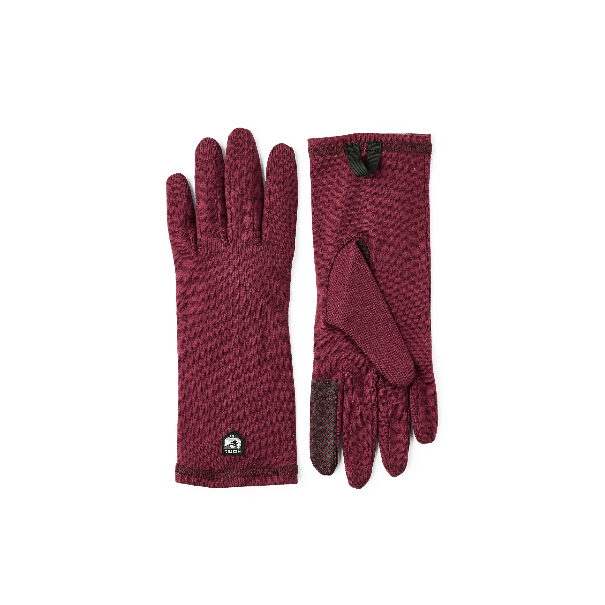 Merino Wool Liner Long - 5 finger in the color Bordeaux (1 of 6)