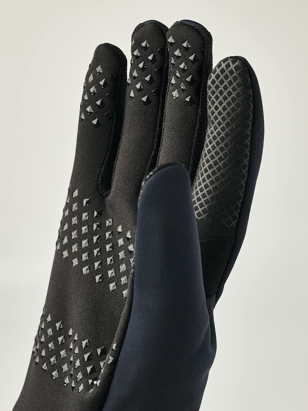 Dark blue windproof inner glove with black palm and touch function (2 of 5)