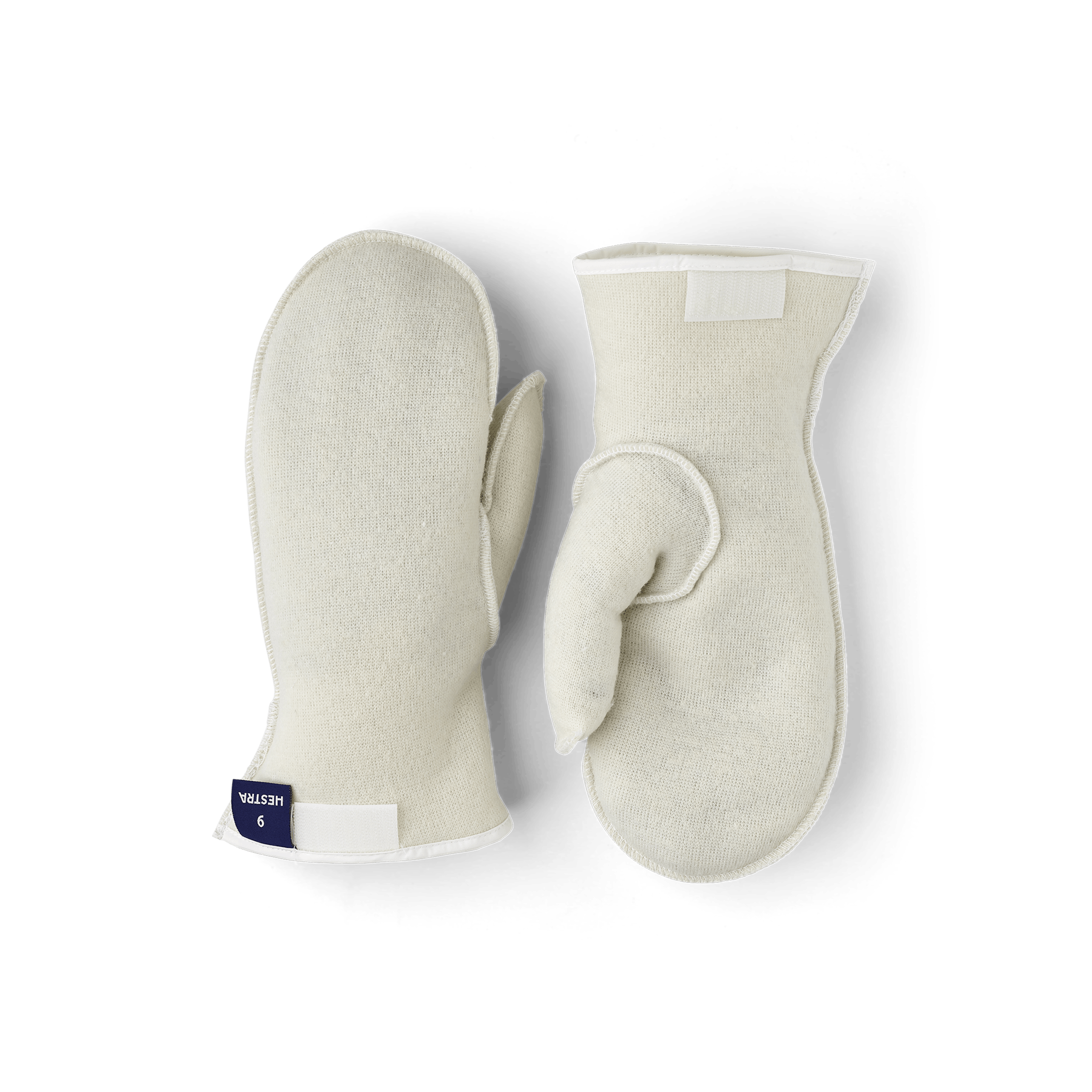 White machine-sewn liner mitten (1 of 4)