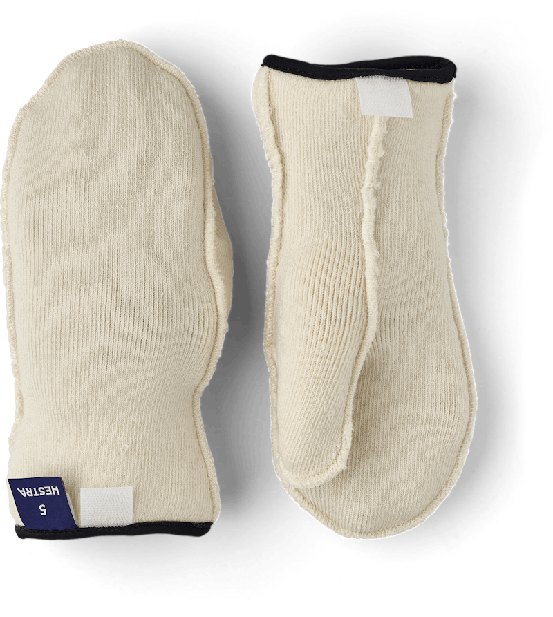 White machine-sewn liner mitten (1 of 4)