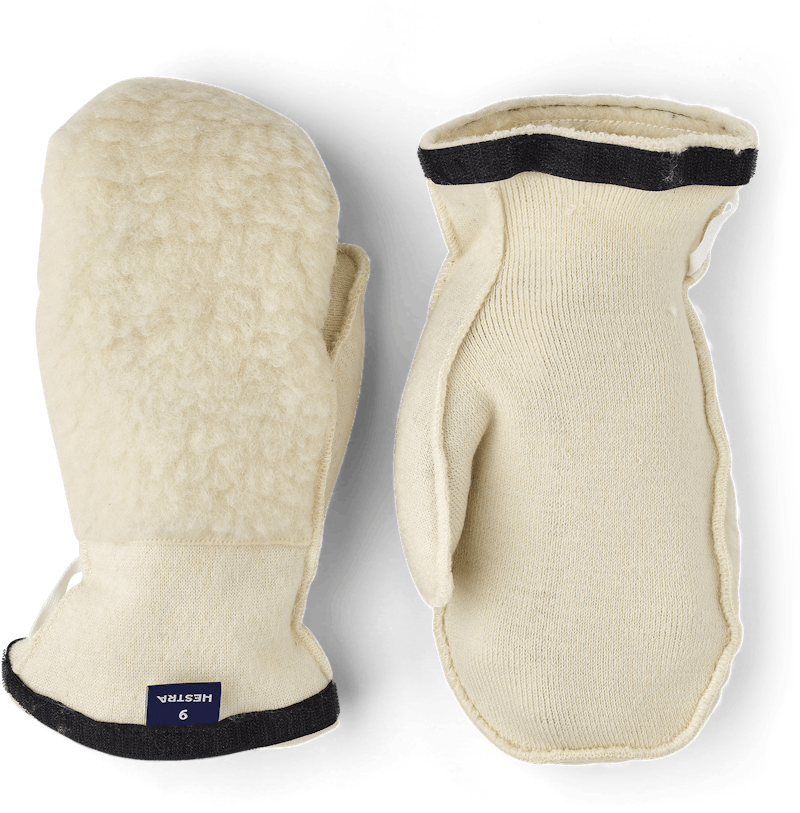 White machine-sewn liner mitten (1 of 4)