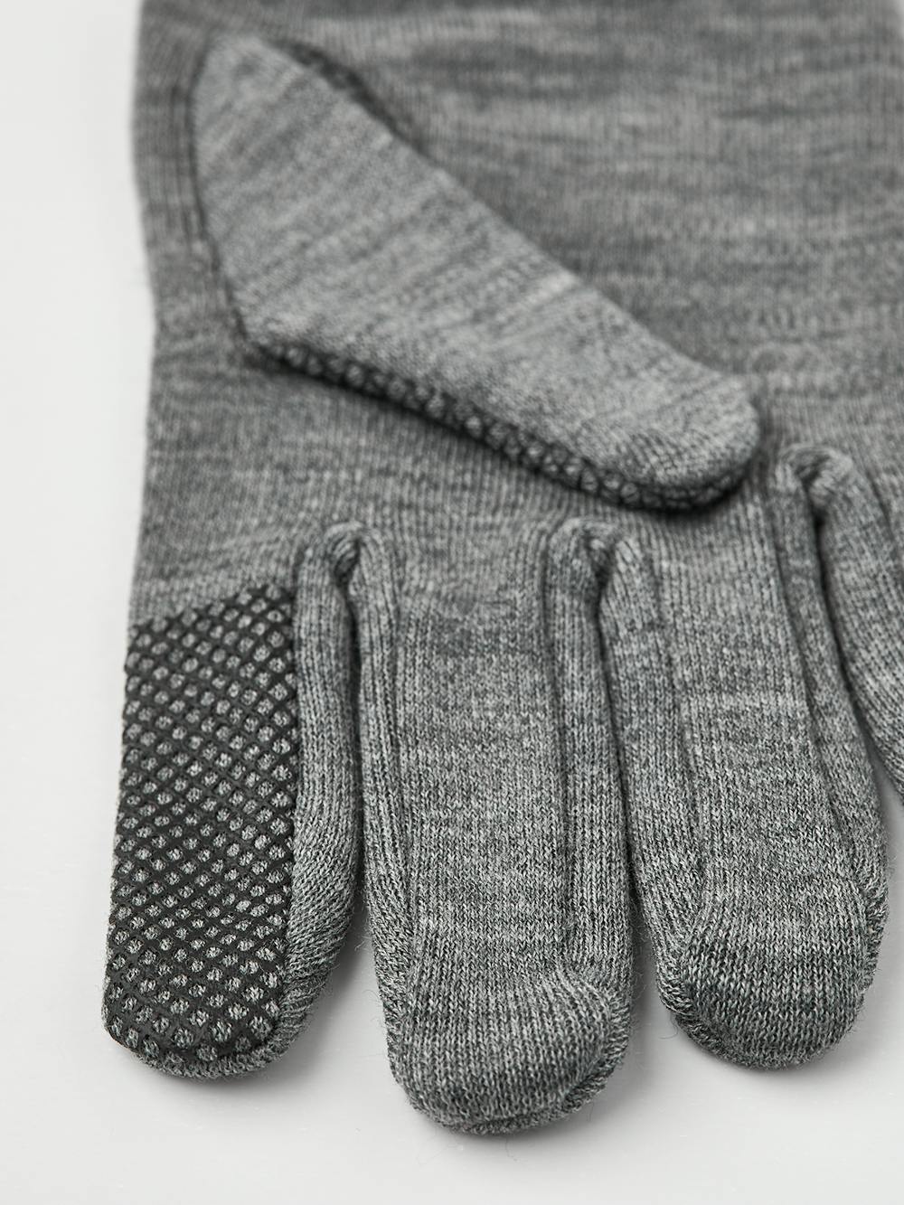 Gray merino wool inner glove with touch function (3 of 3)