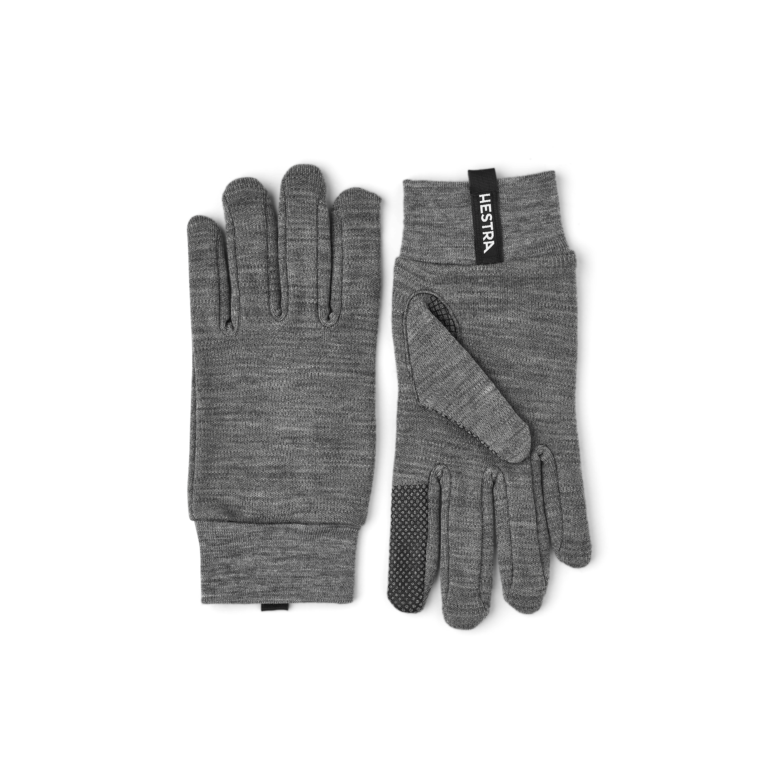 Gray merino wool inner glove with touch function (1 of 3)