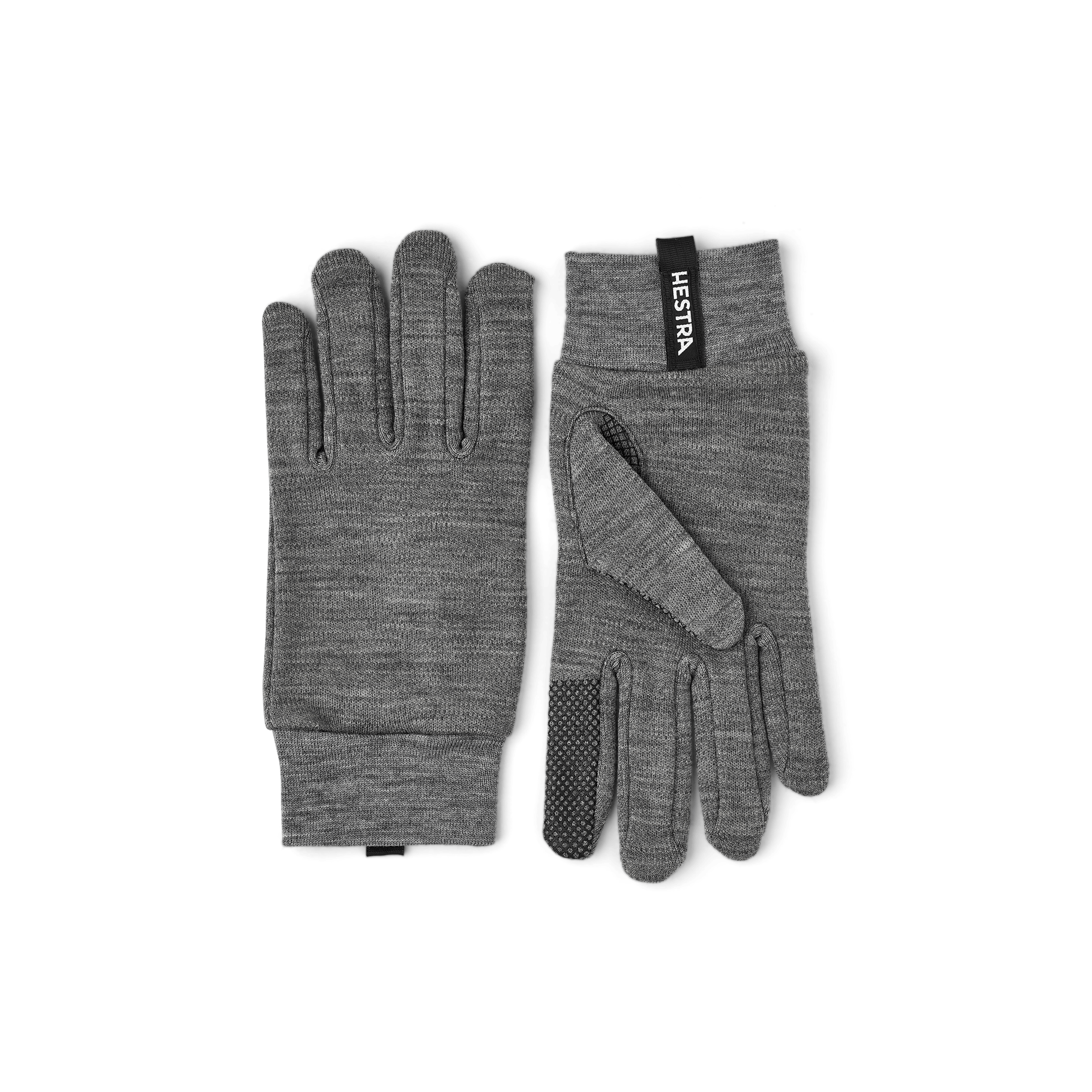 Gray merino wool inner glove with touch function (1 of 3)