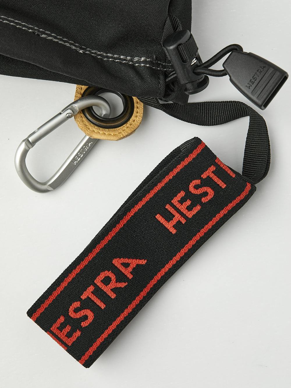 Black fabric and kangaroo leather mitten with light brown goat leather palm (5 of 9)