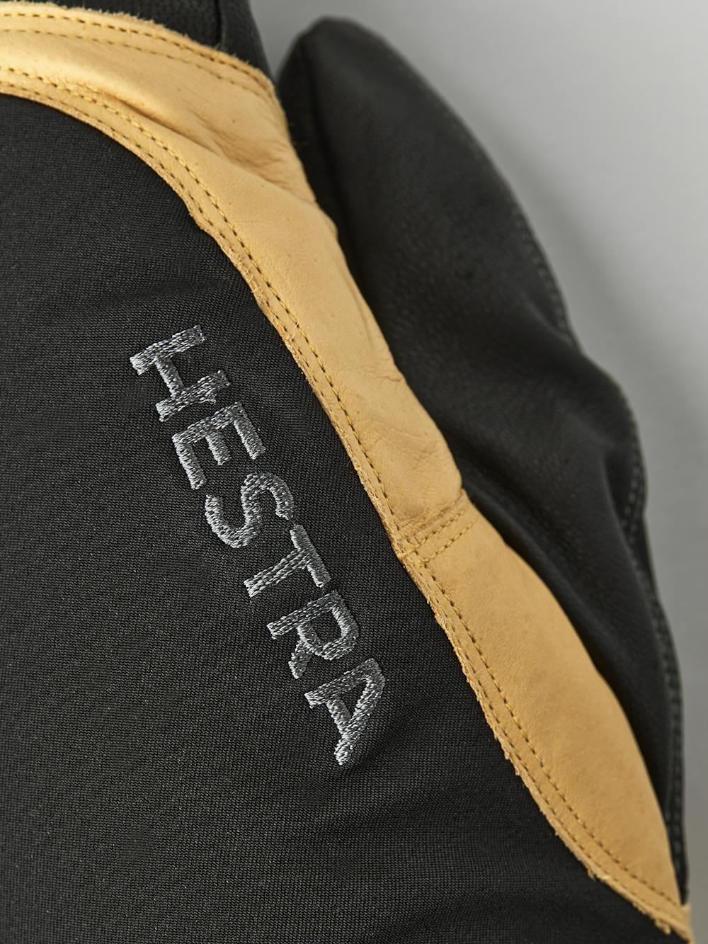 Black fabric and kangaroo leather mitten with light brown goat leather palm  (2 of 9)