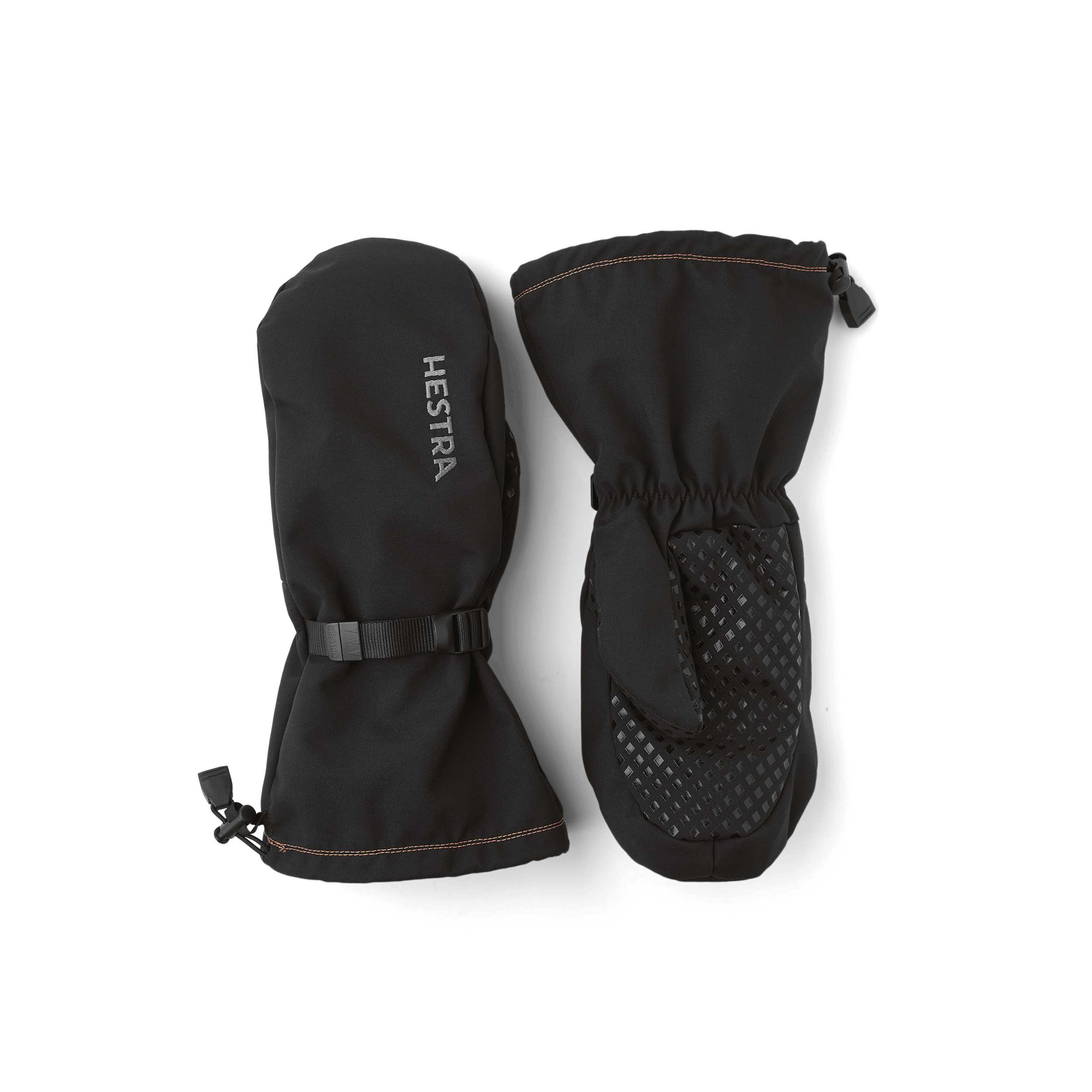 Black fabric shell glove with wrist adjustment (1 of 6)