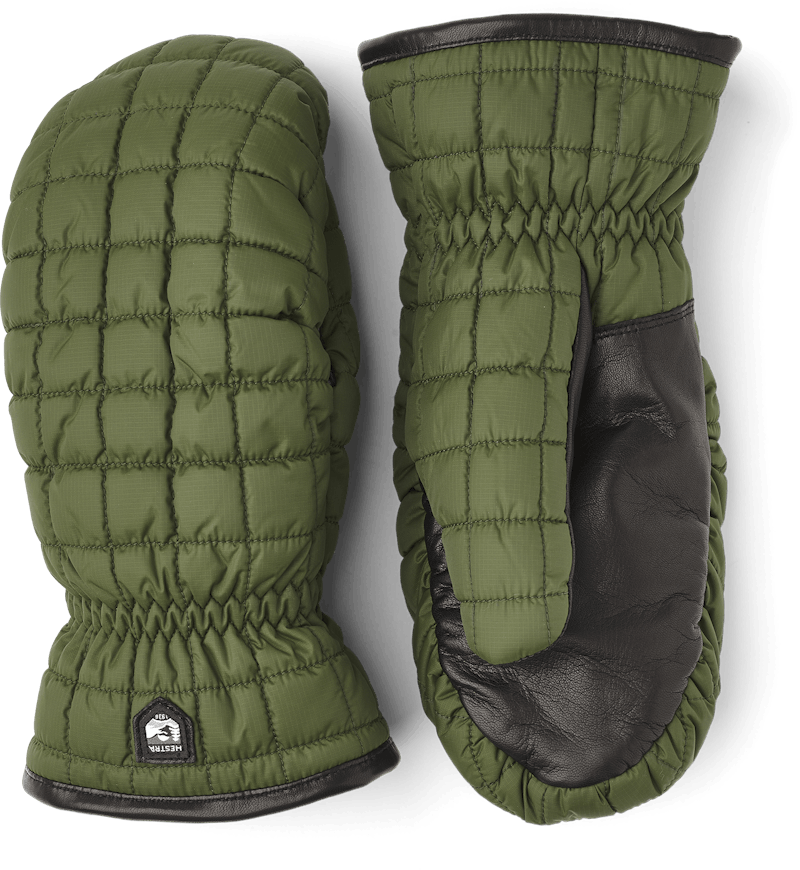 Dark green mitten with black hairsheep palm  (1 of 5)