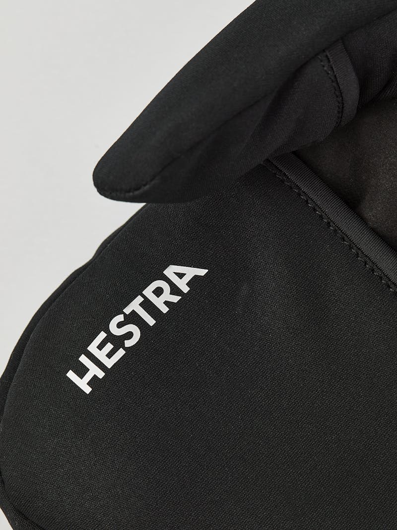Black windproof fabric glove with synthetic suede palm (6 of 6)