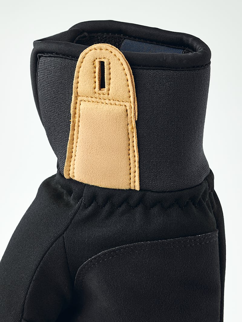 Black windproof fabric glove with synthetic suede palm (5 of 6)