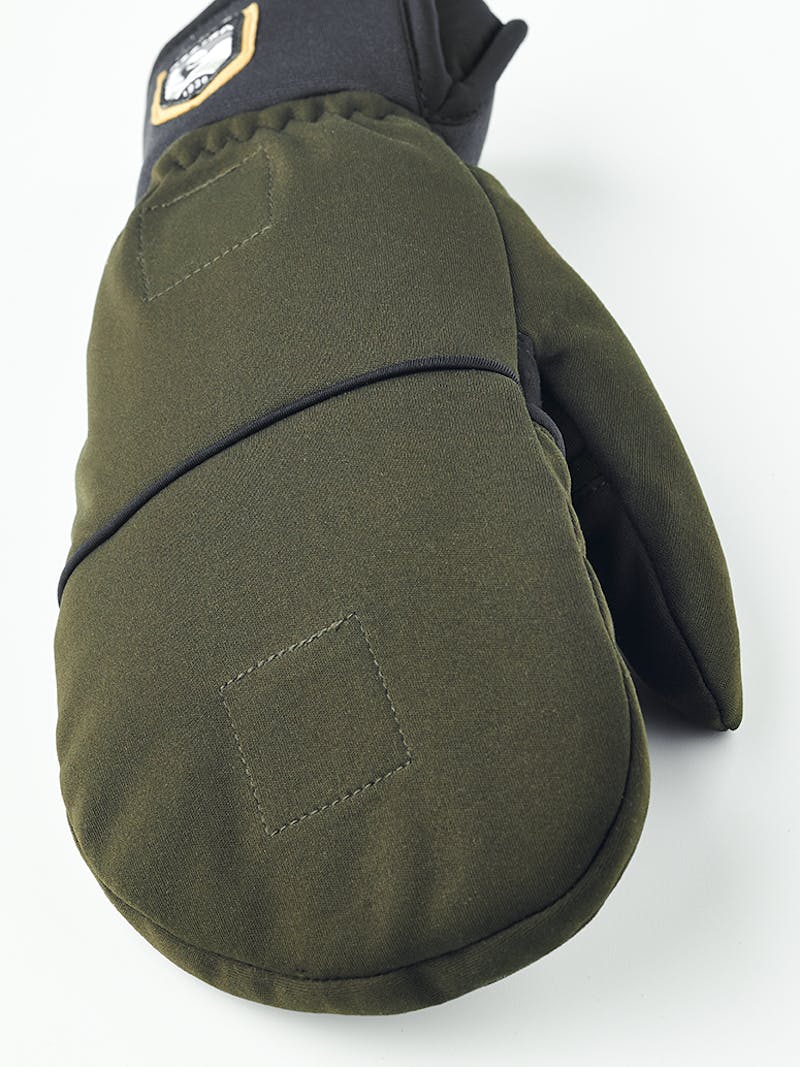 Dark green windproof fabric glove with black synthetic suede palm (7 of 7)