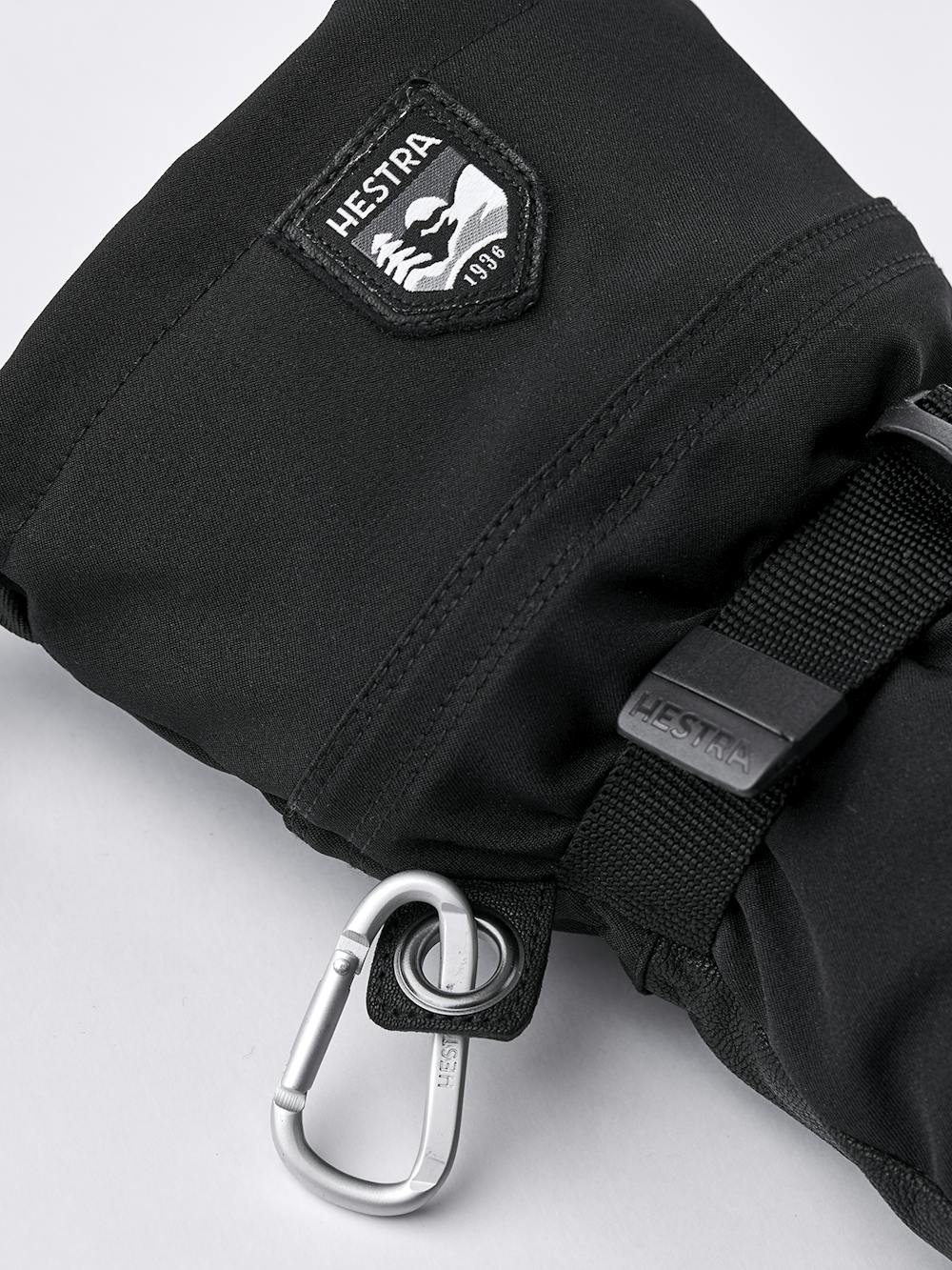 Black mitten with goat leather palm and wrist adjustment (5 of 7)