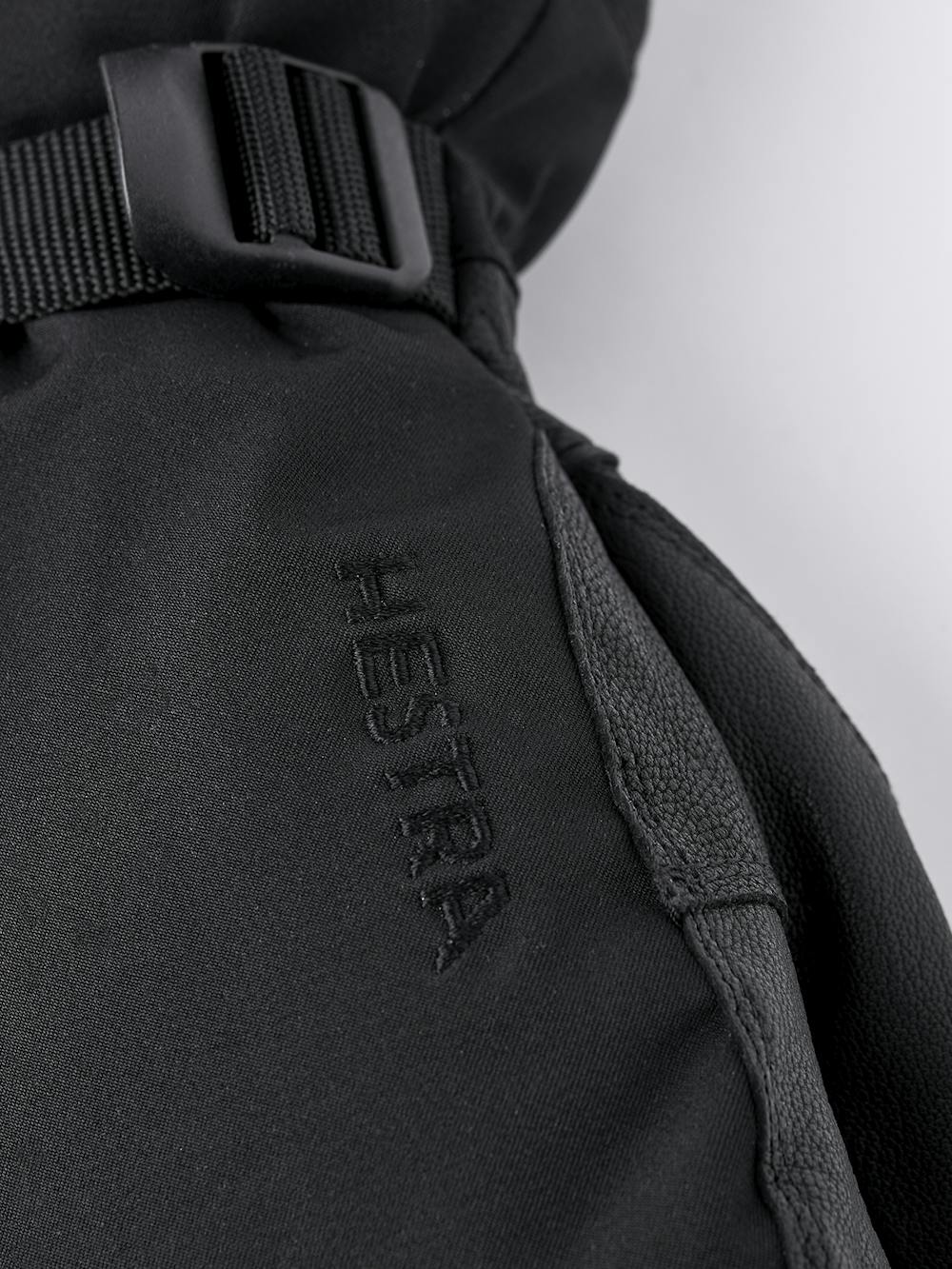 Black mitten with goat leather palm and wrist adjustment (3 of 7)