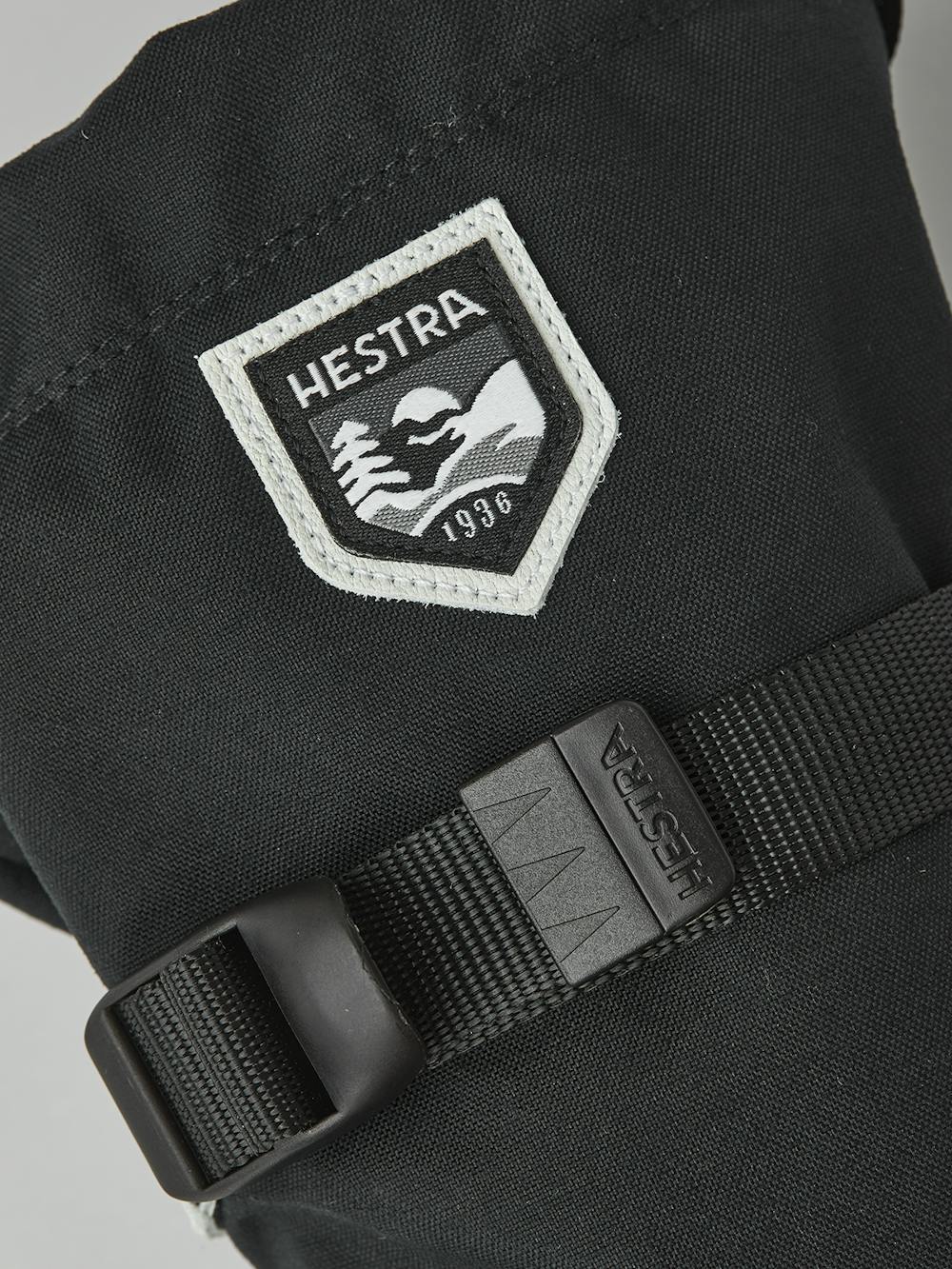 Black mitten with white goat leather palm and wrist strap (3 of 5)