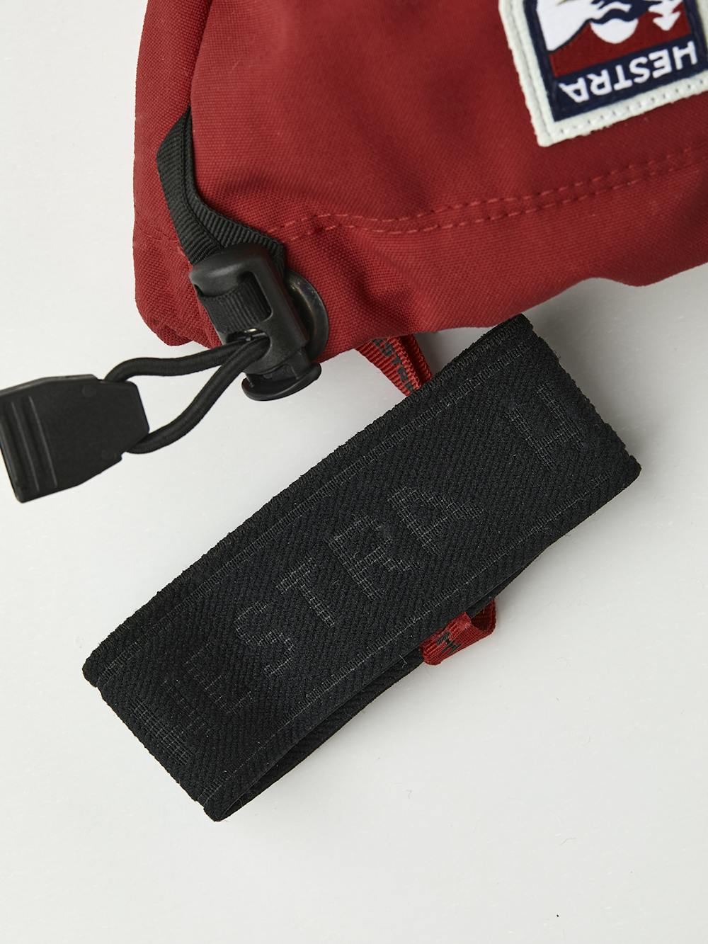 Red mitten with white goat leather palm and wrist strap (3 of 7)