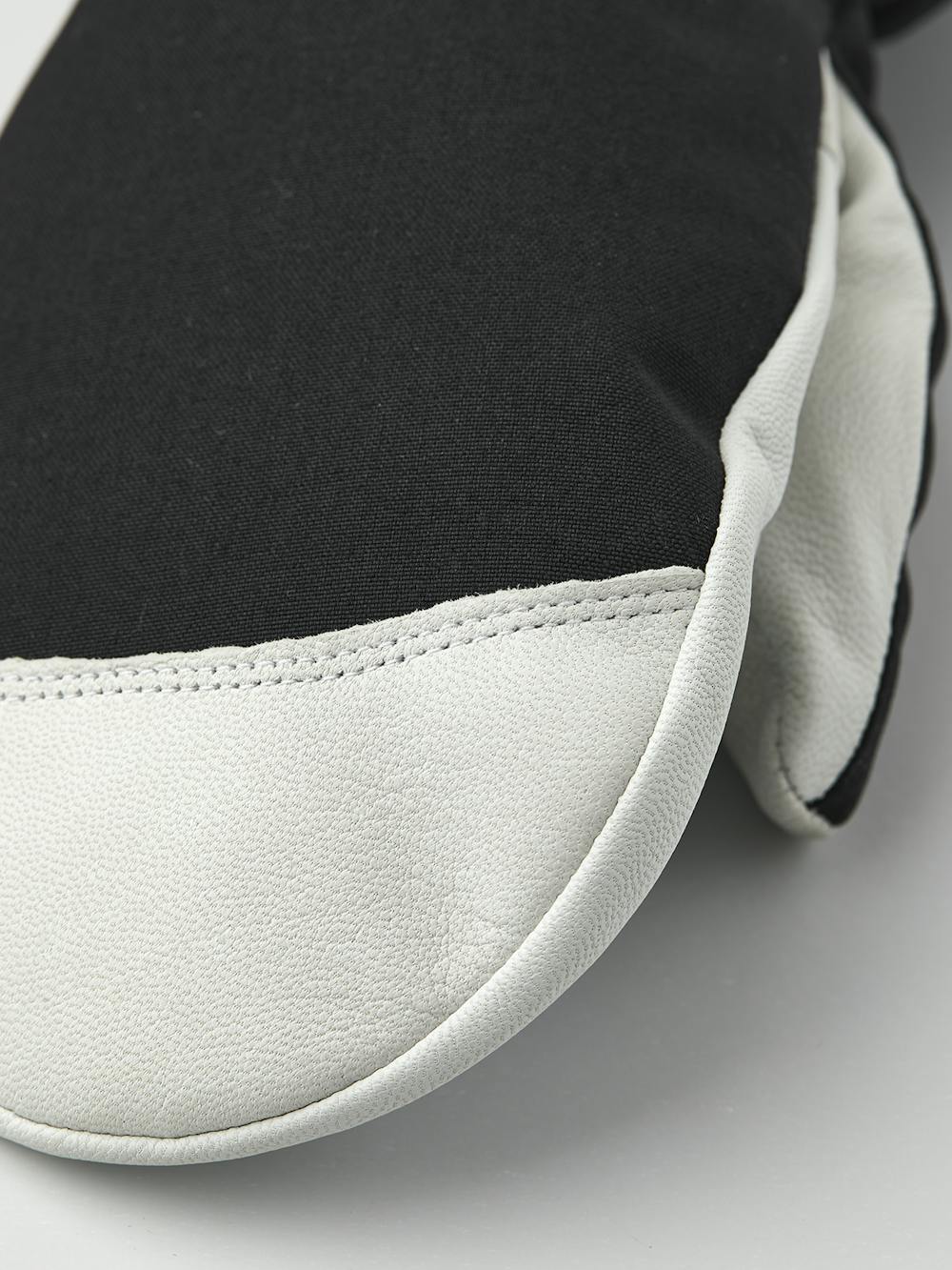 Black mitten with white goat leather palm and wrist strap (4 of 5)