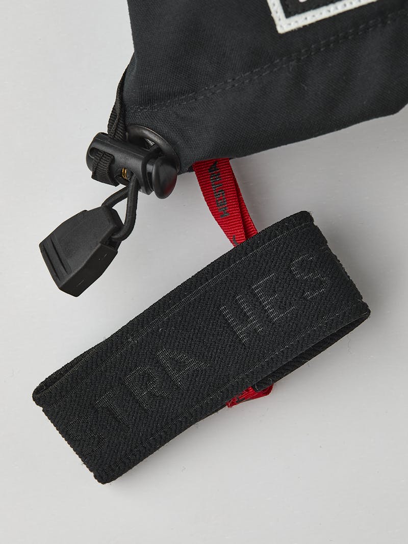 Black mitten with white goat leather palm and wrist strap (2 of 5)