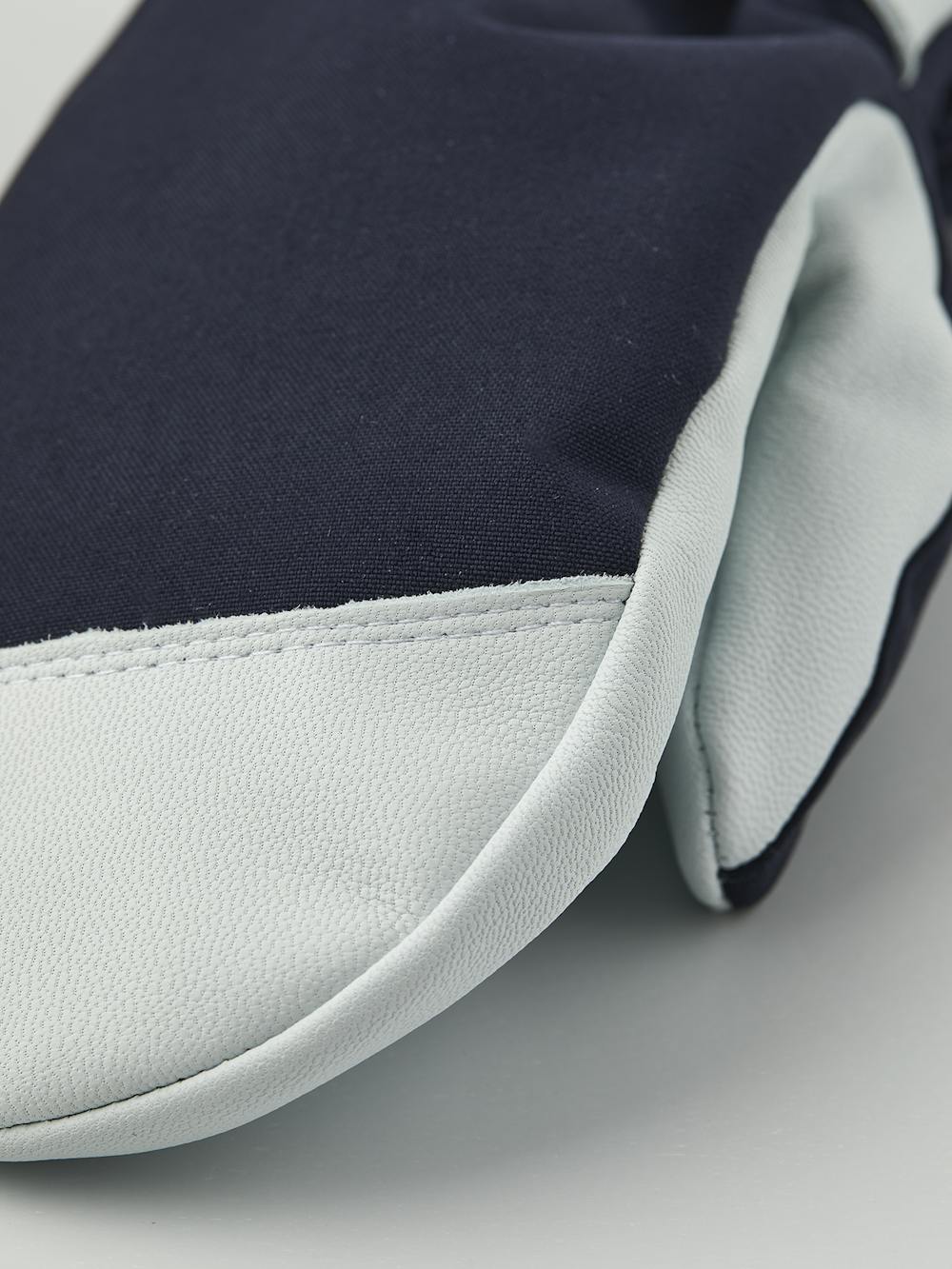 Dark blue mitten with white goat leather palm and wrist strap (4 of 6)