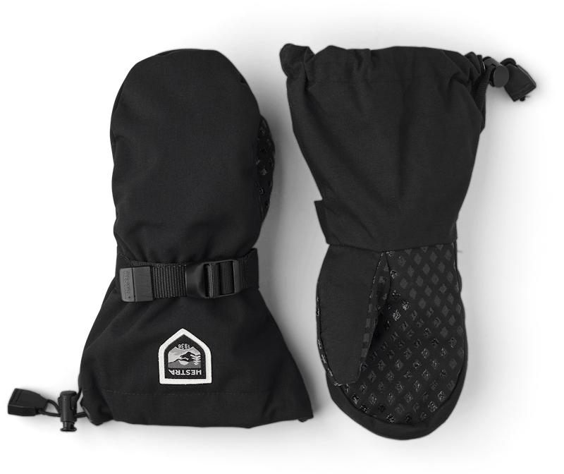 Black fabric mitten with wrist adjustment  (1 of 6)