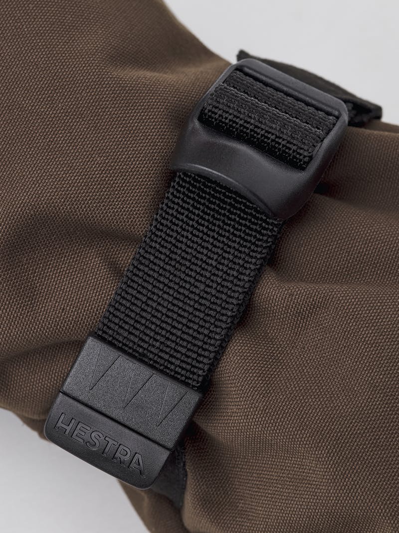 Dark brown fabric mitten with wrist adjustment (3 of 8)