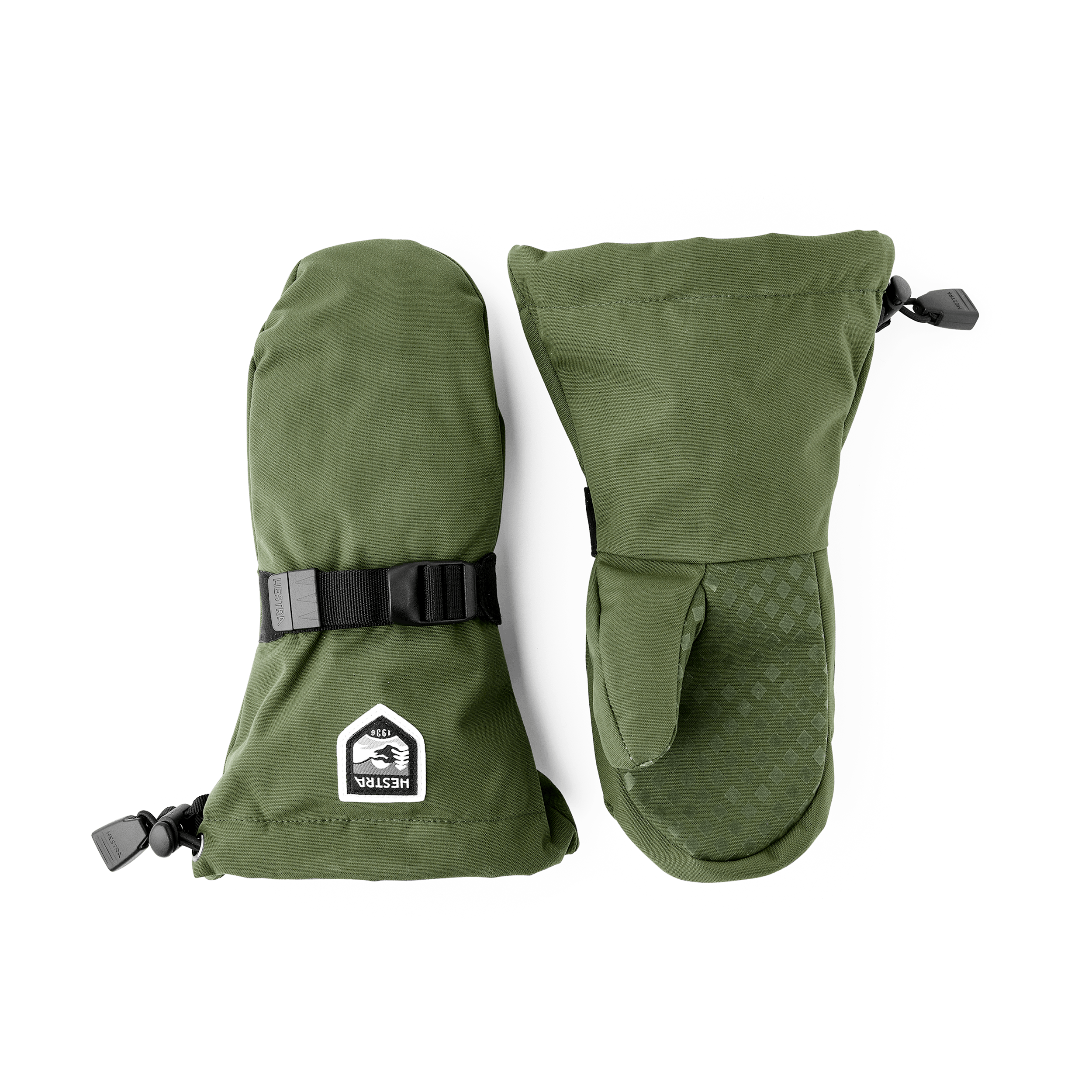 Moosgrüner Fausthandschuh aus Stoff mit verstellbarem Handgelenkverschluss (1 oder 6)