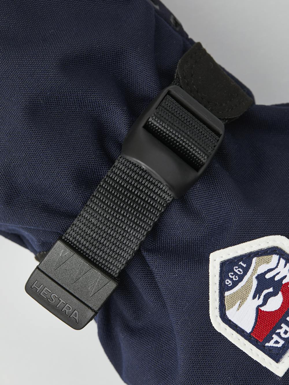 Dark blue fabric mitten with wrist adjustment (3 of 8)