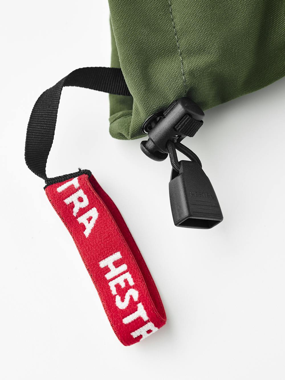 Moss green fabric mitten with wrist adjustment (4 of 6)