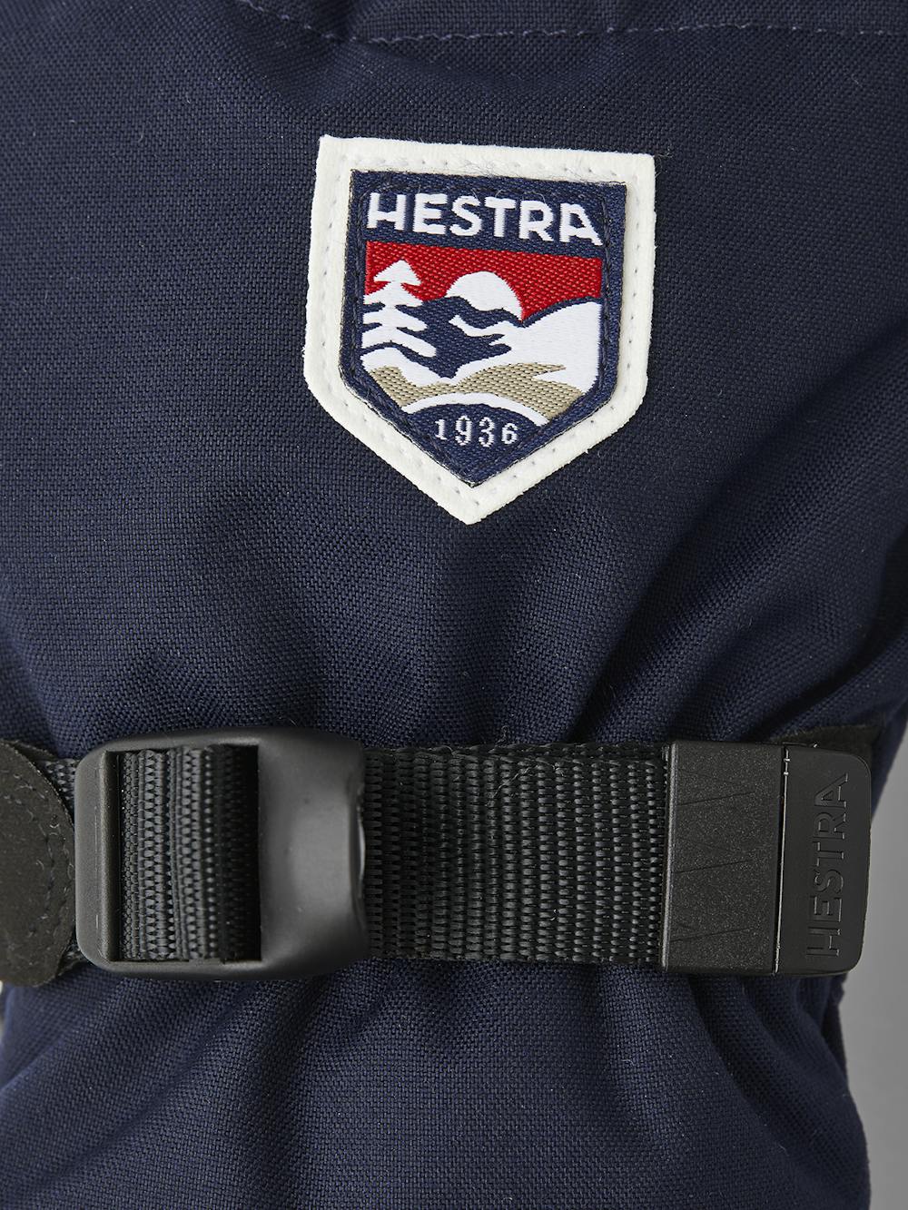 Dark blue fabric mitten with wrist adjustment (2 of 8)