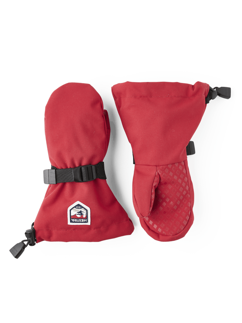 Roter Fausthandschuh aus Stoff mit verstellbarem Handgelenkverschluss (1 oder 7)