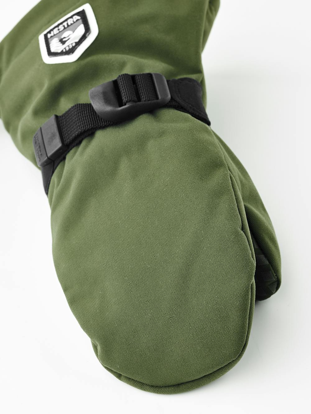 Moss green fabric mitten with wrist adjustment (2 of 6)