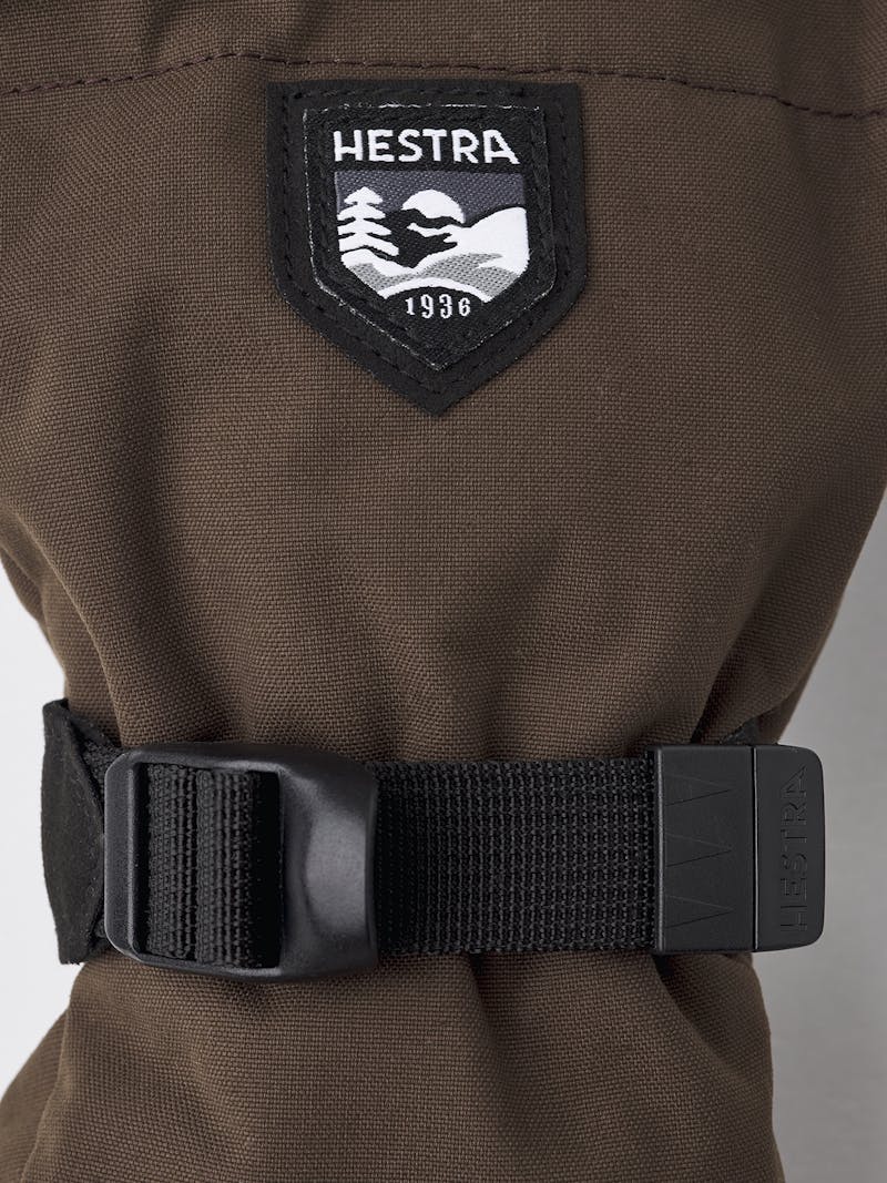 Dark brown fabric mitten with wrist adjustment (2 of 8)