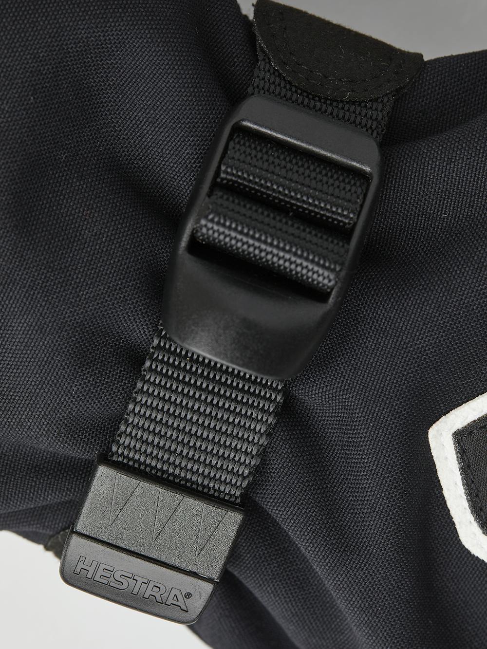 Black fabric mitten with wrist adjustment (2 of 6)